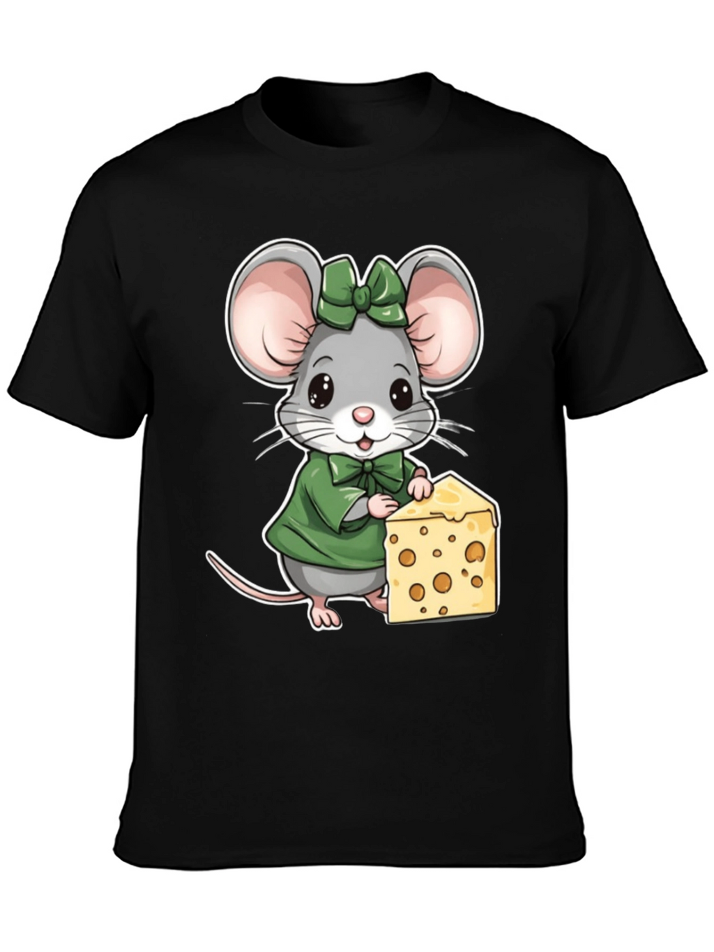 Mouse & Cheese Graphic T-Shirt - Cute Cartoon Tee