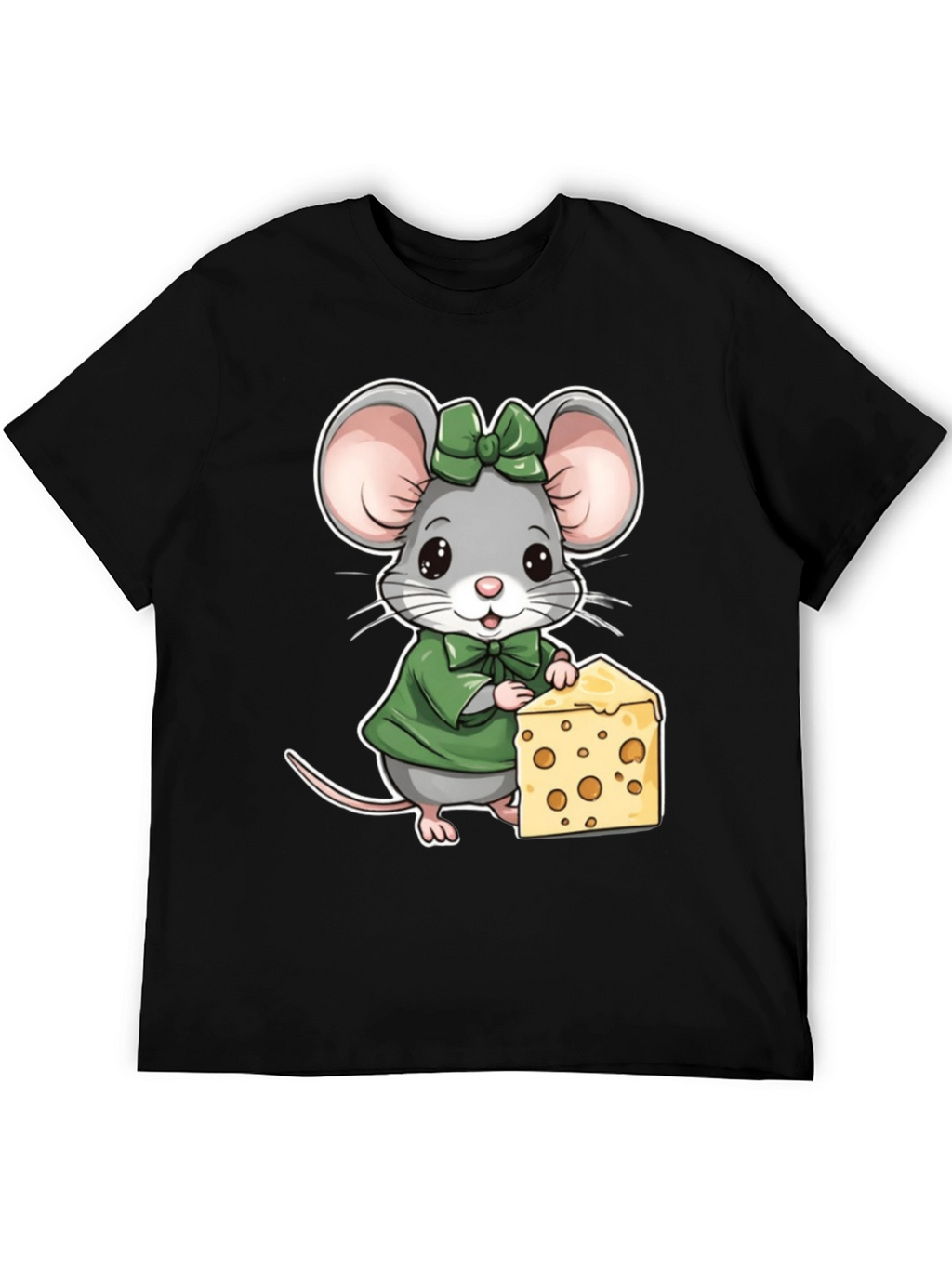 Mouse & Cheese Graphic T-Shirt - Cute Cartoon Tee