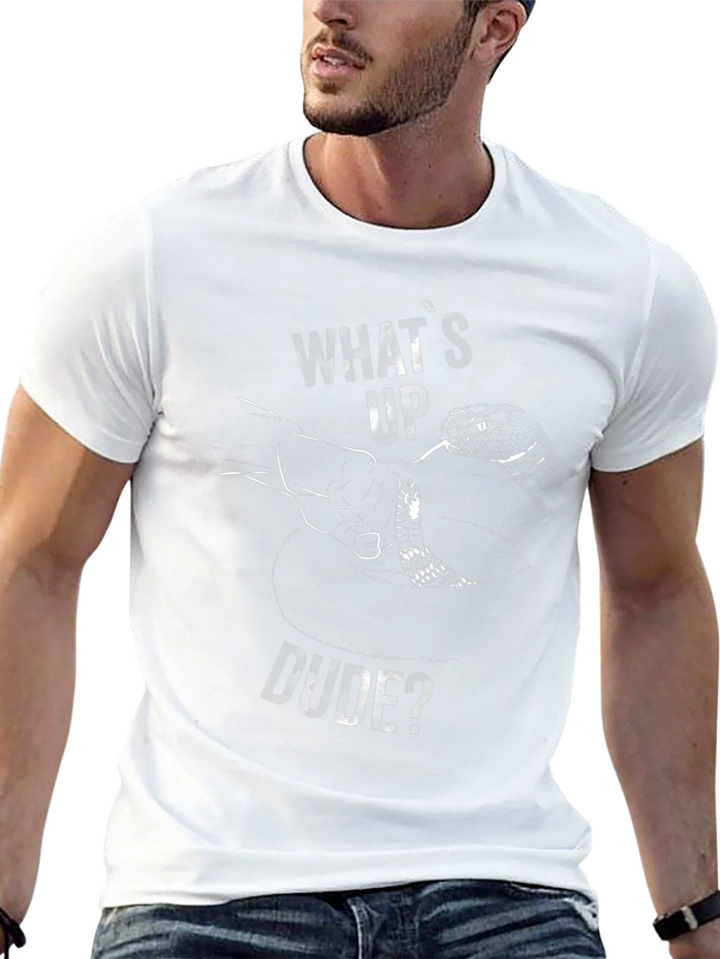 Whats Up Dude? Snake Graphic T-Shirt