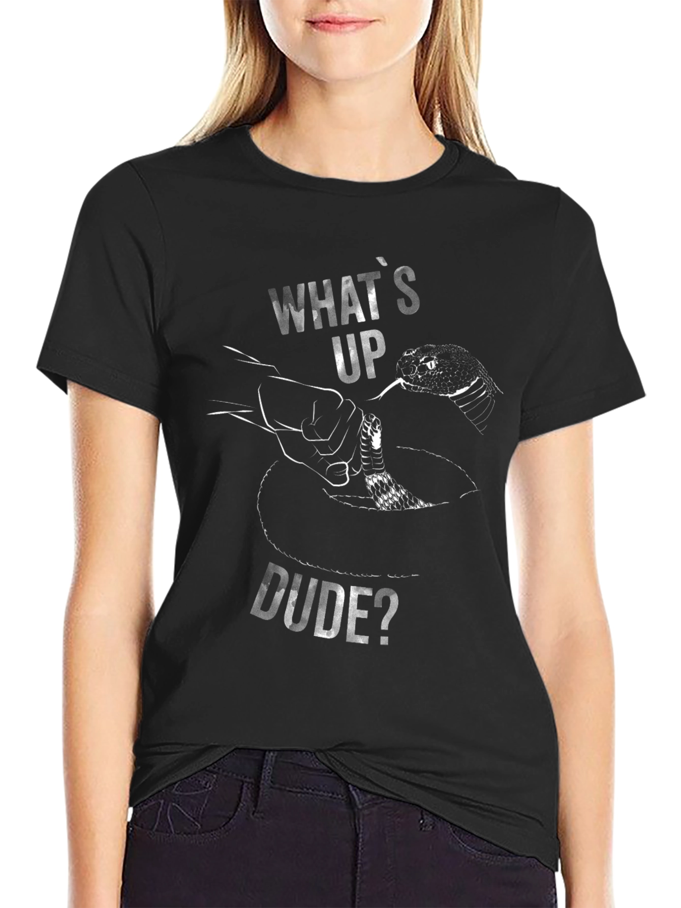 Whats Up Dude? Snake Graphic T-Shirt