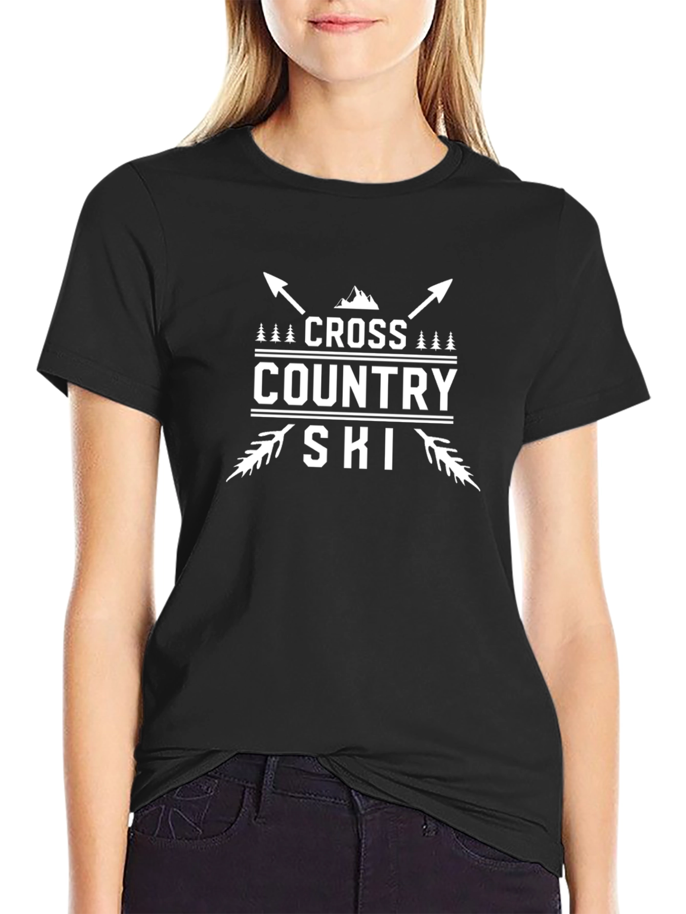 Cross Country Ski T-Shirt - Black Graphic Tee