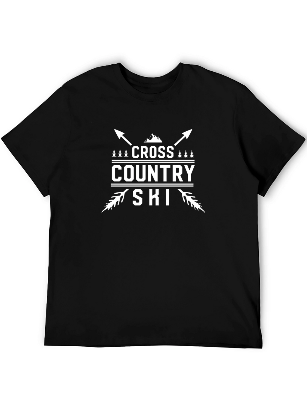 Cross Country Ski T-Shirt - Black Graphic Tee