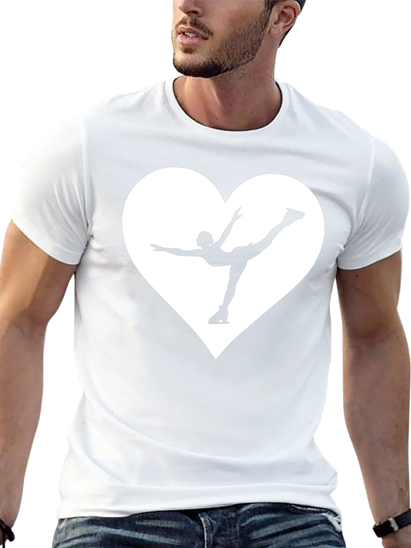 Figure Skating Heart Tee - Black Cotton Comfort