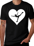 Figure Skating Heart Tee - Black Cotton Comfort