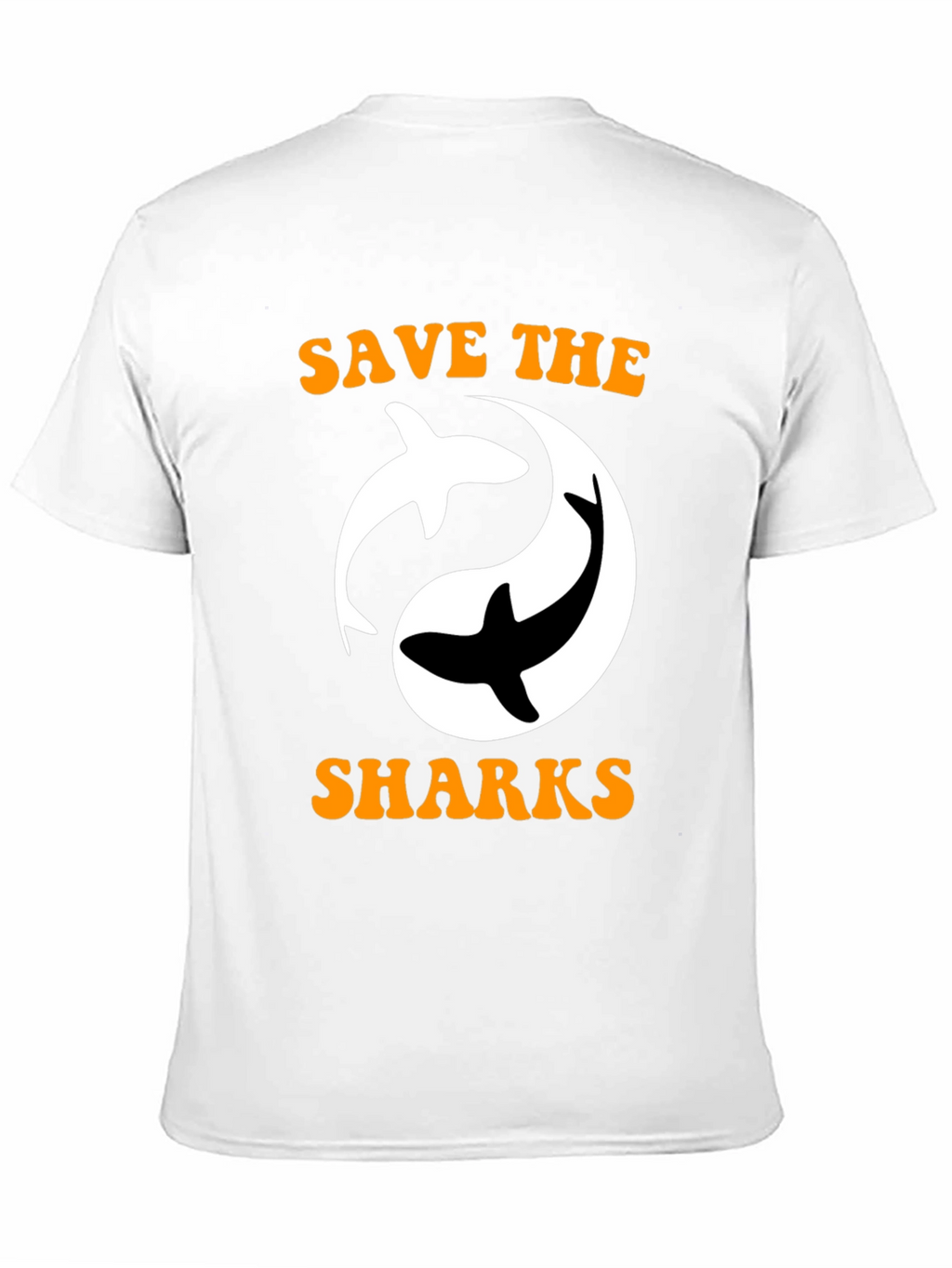 Save the Sharks Graphic Print Black T-Shirt