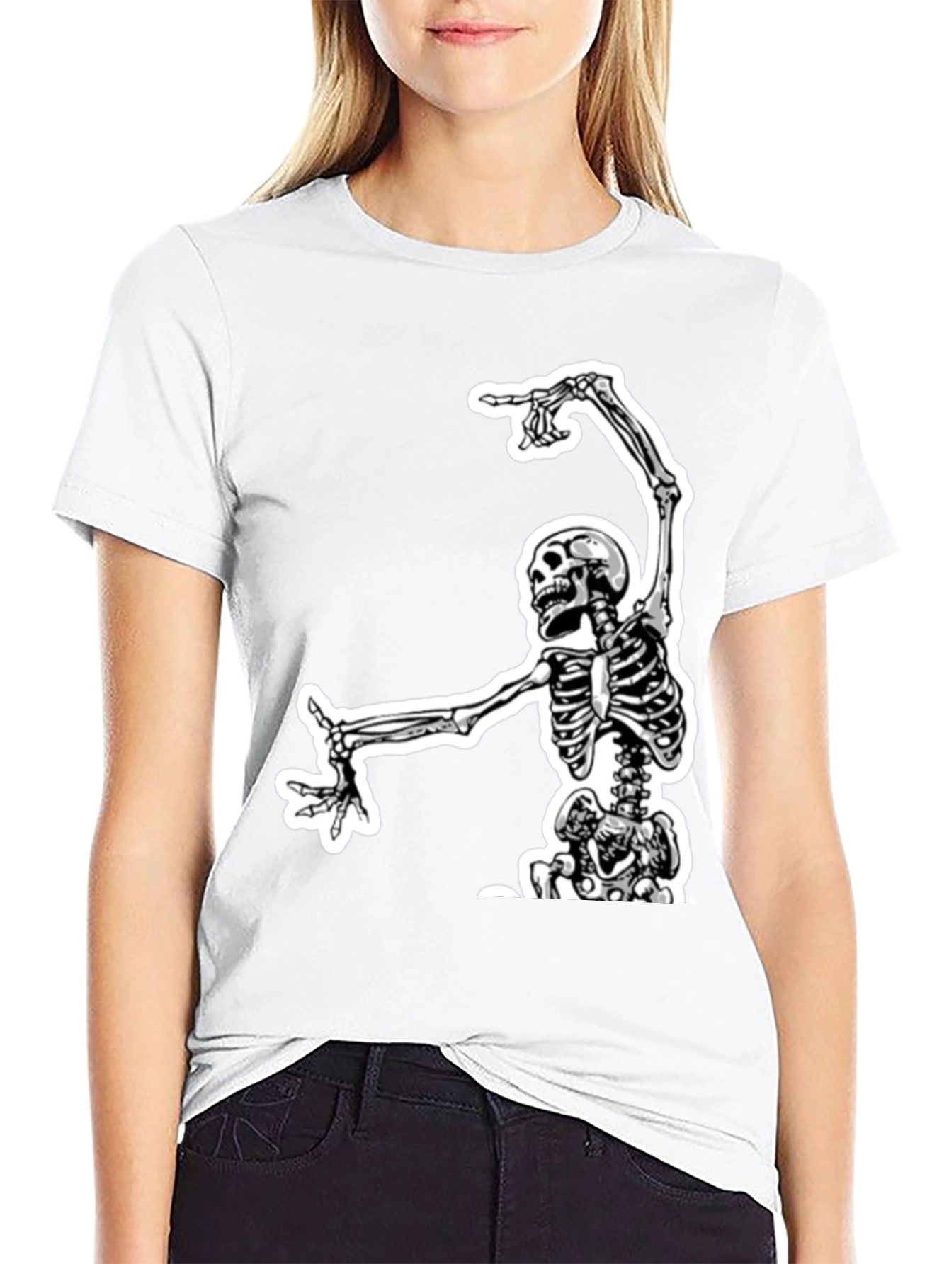 Skeleton Graphic Tee - Black Cotton