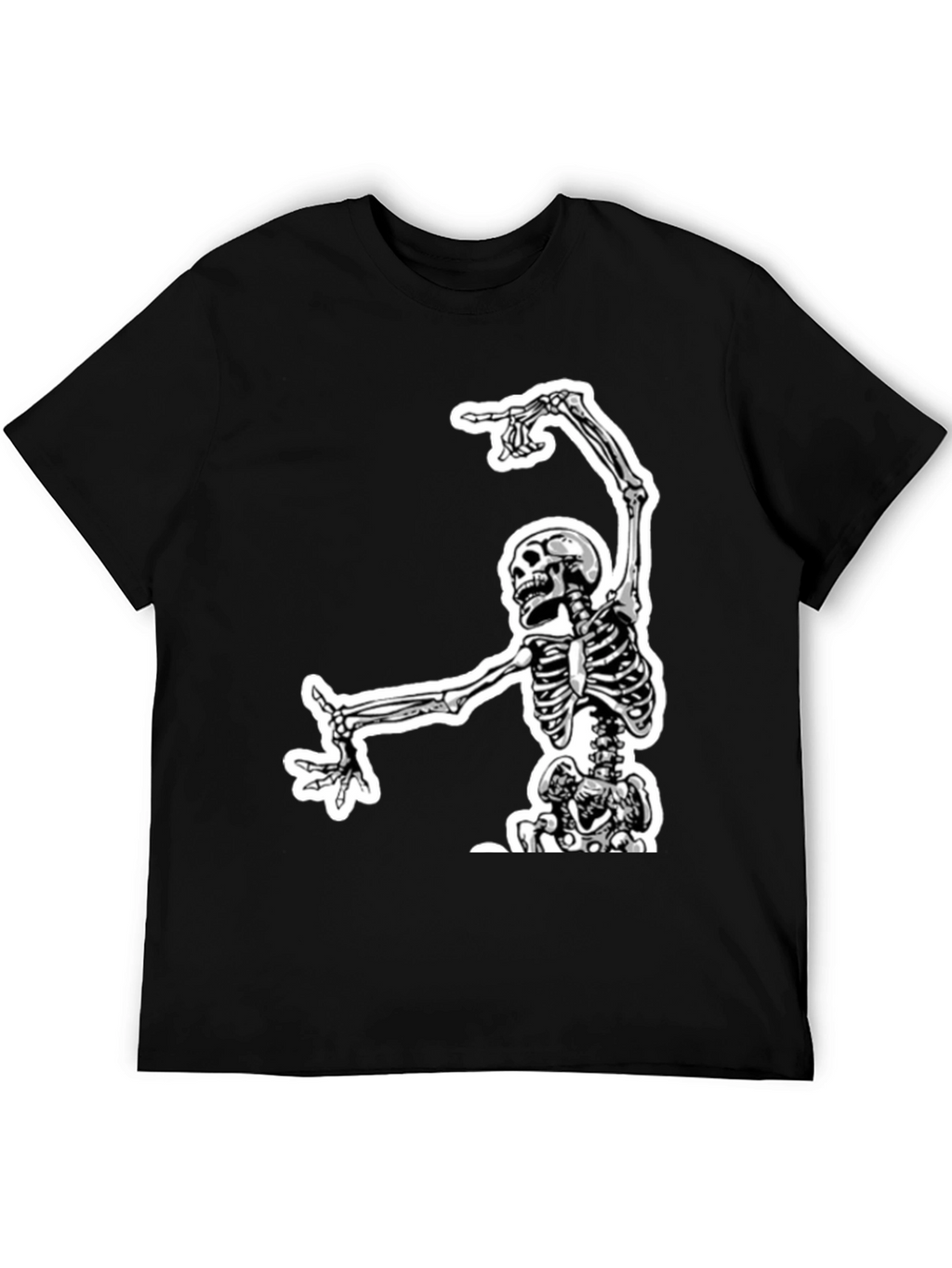 Skeleton Graphic Tee - Black Cotton