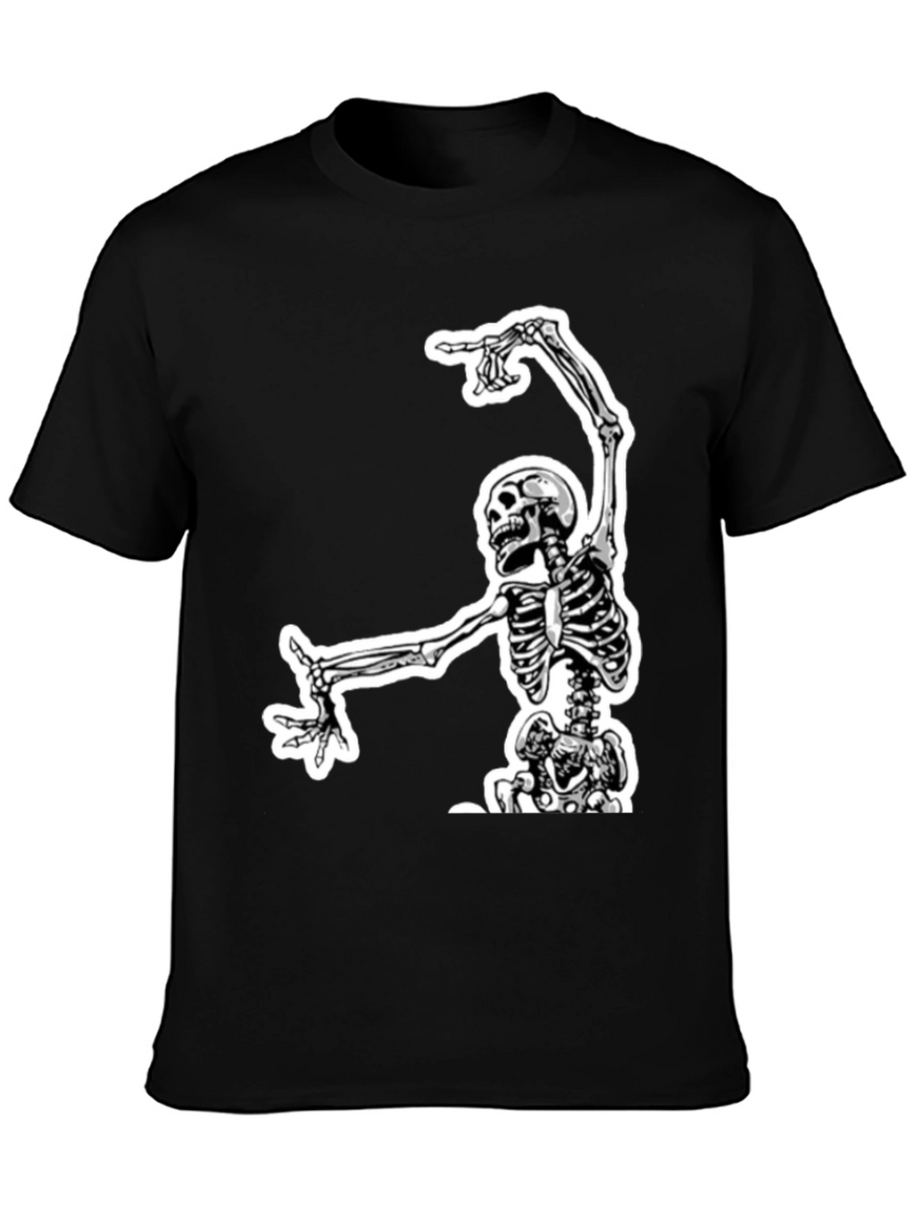Skeleton Graphic Tee - Black Cotton