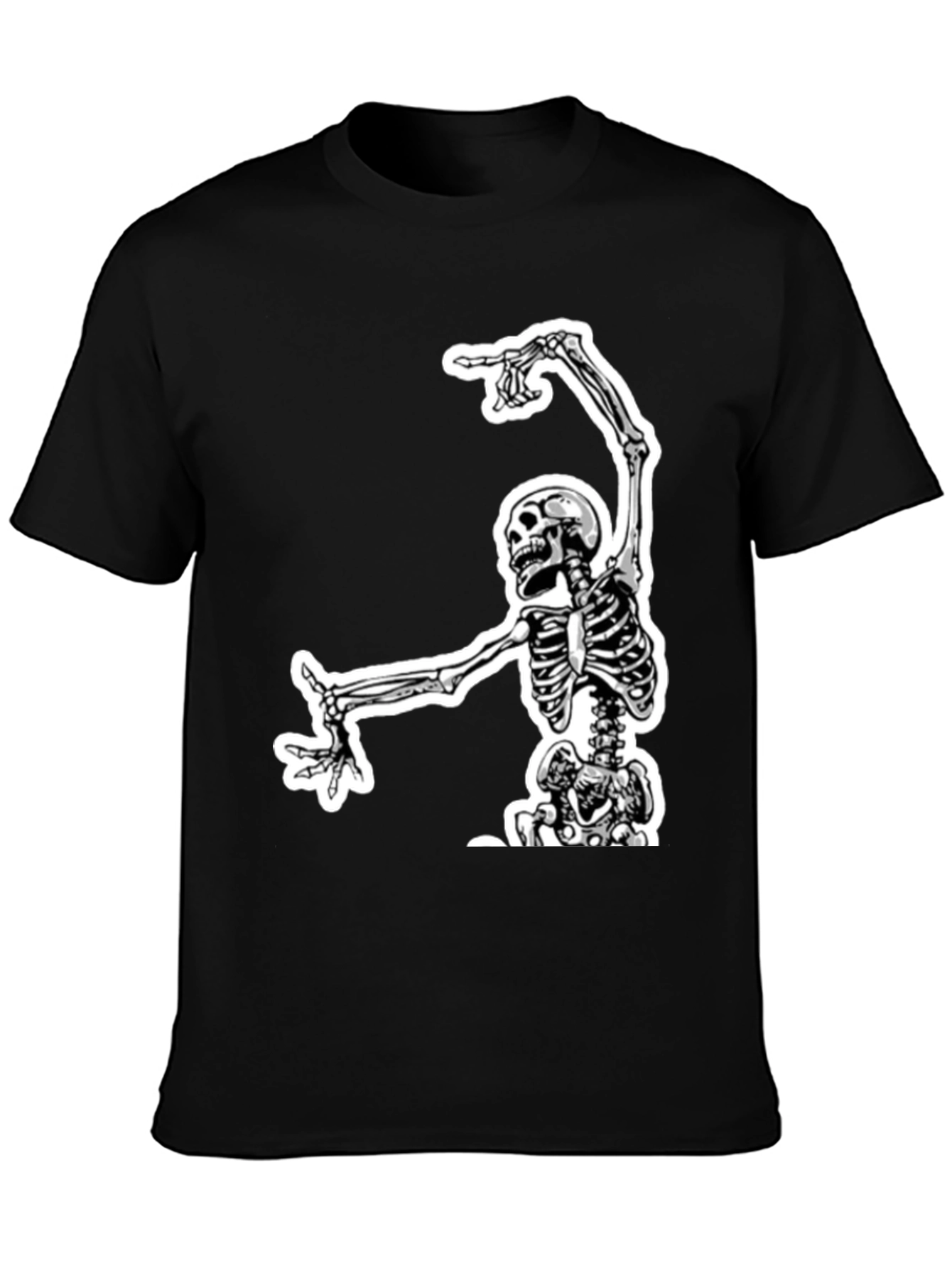 Skeleton Graphic Tee - Black Cotton