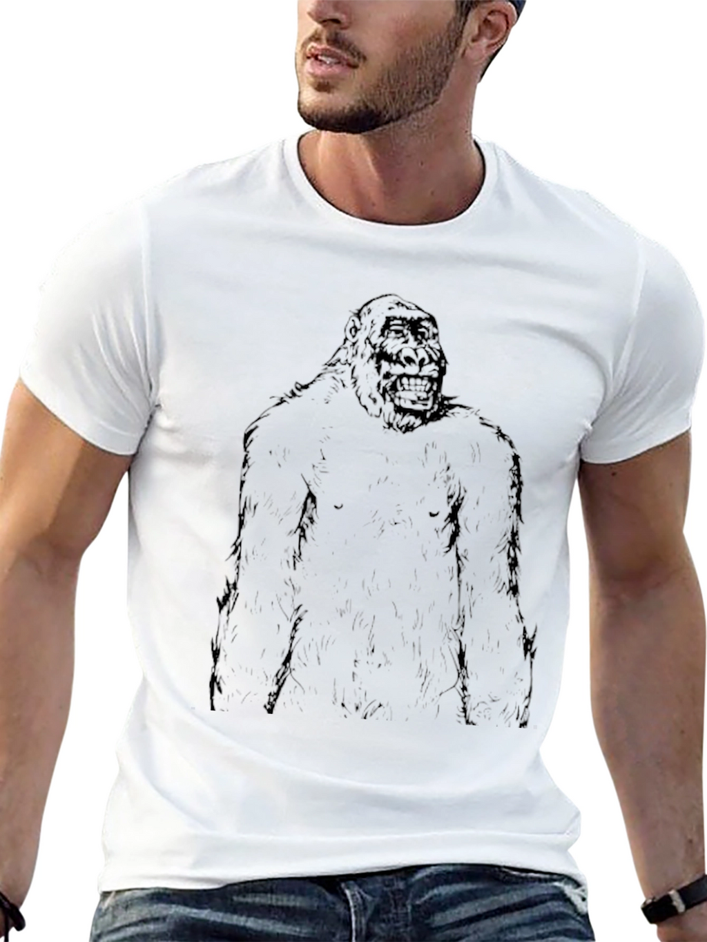 Gorilla Graphic Print Black T-Shirt