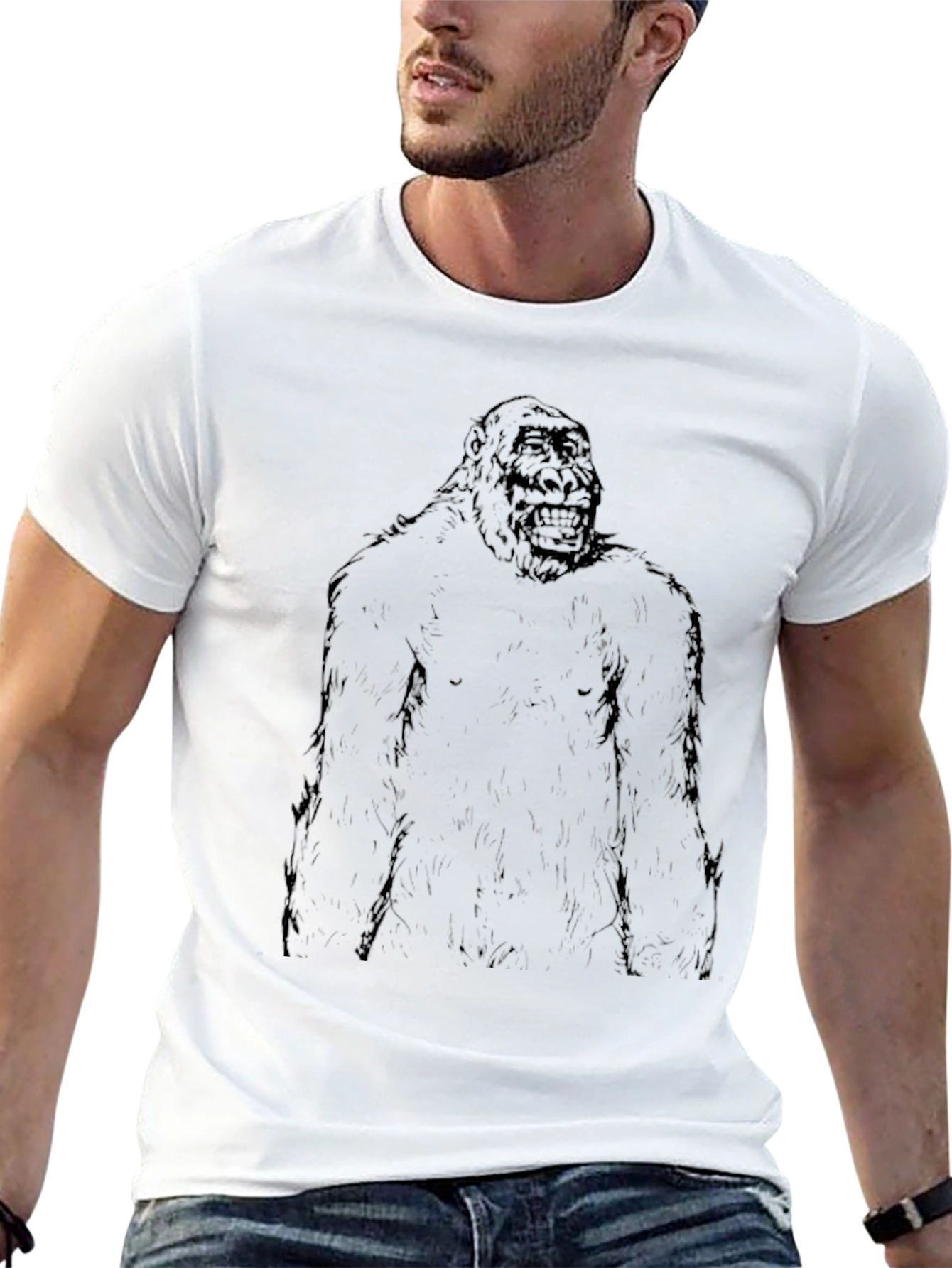 Gorilla Graphic Print Black T-Shirt