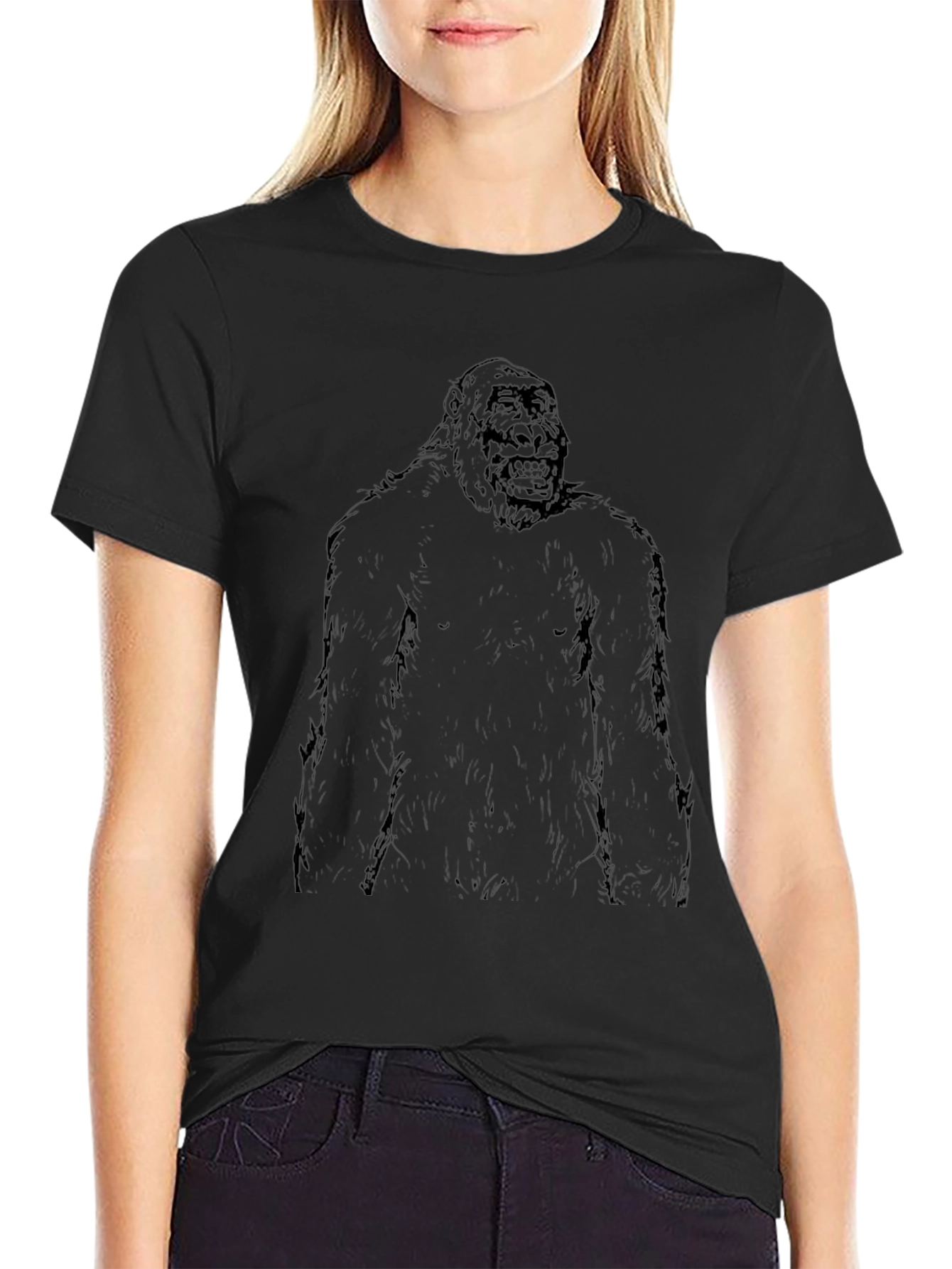Gorilla Graphic Print Black T-Shirt