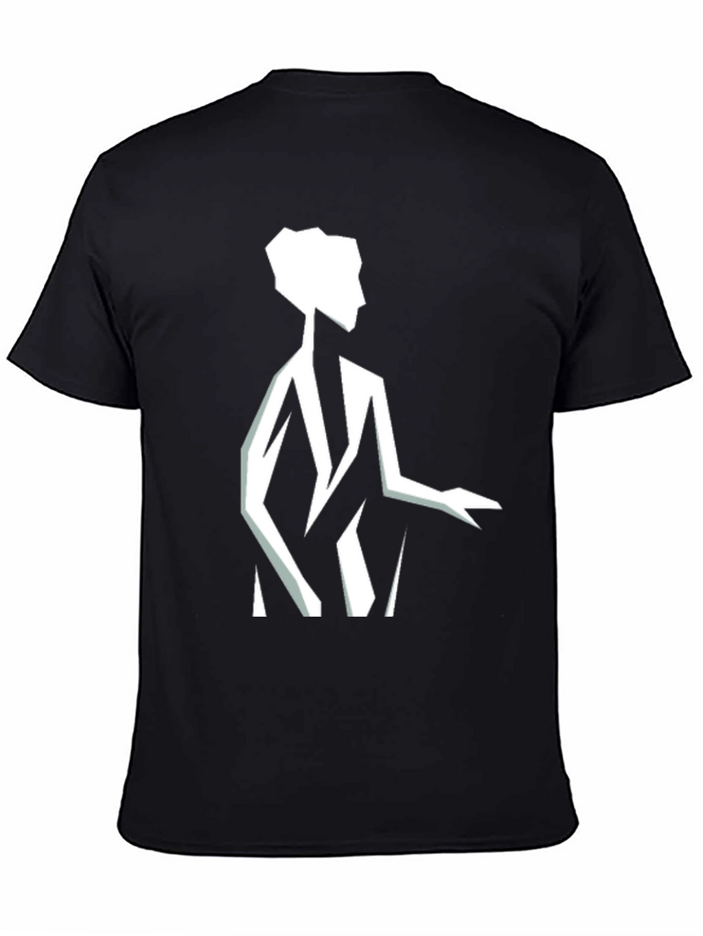 Geometric Silhouette Graphic Tee - Black