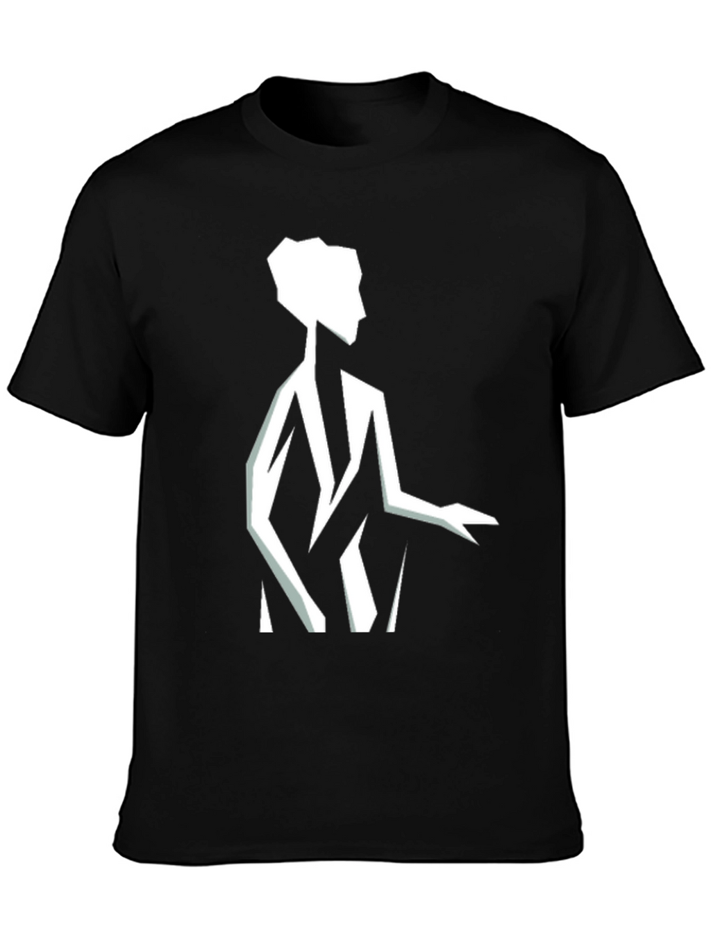 Geometric Silhouette Graphic Tee - Black