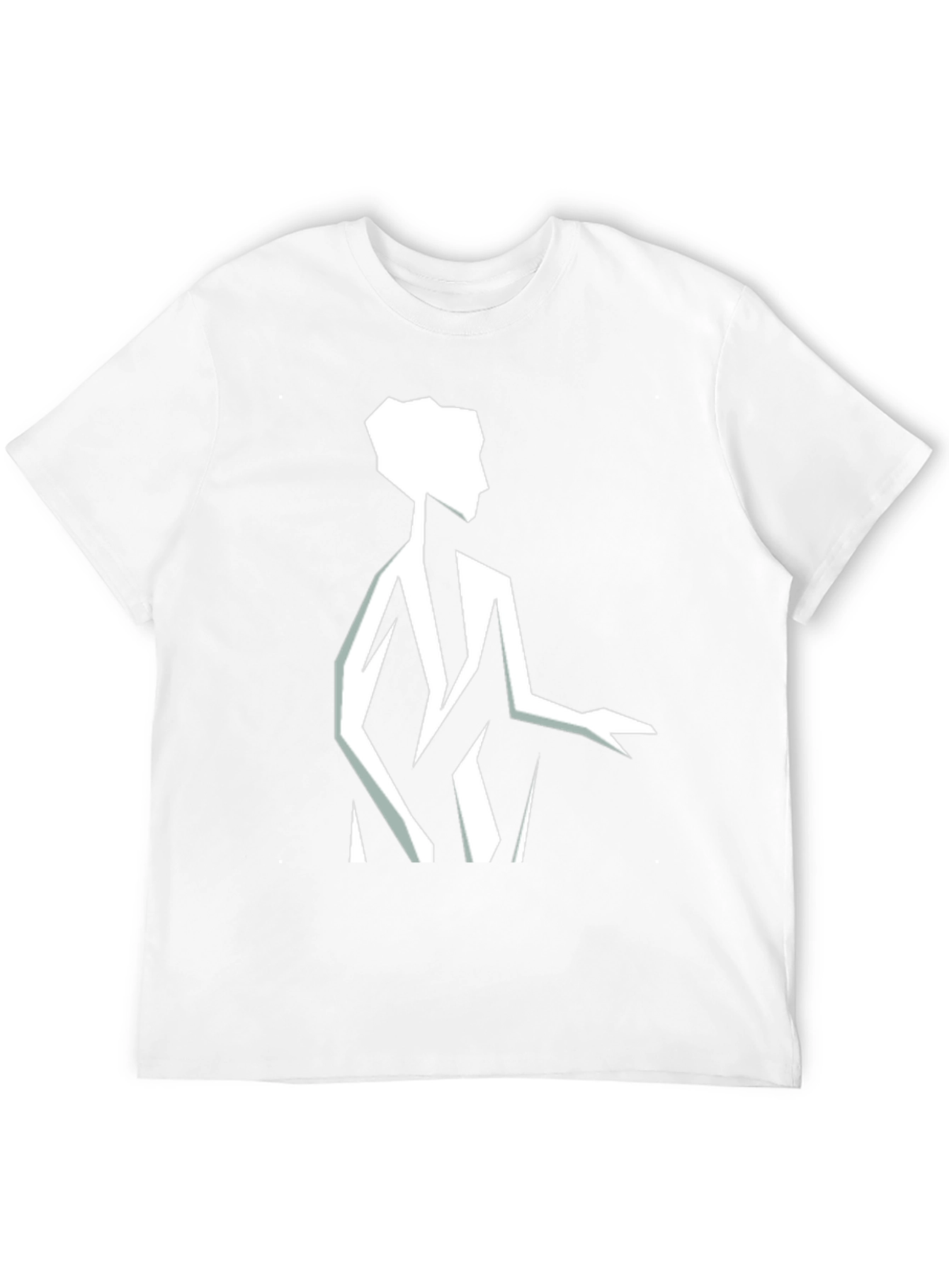Geometric Silhouette Graphic Tee - Black
