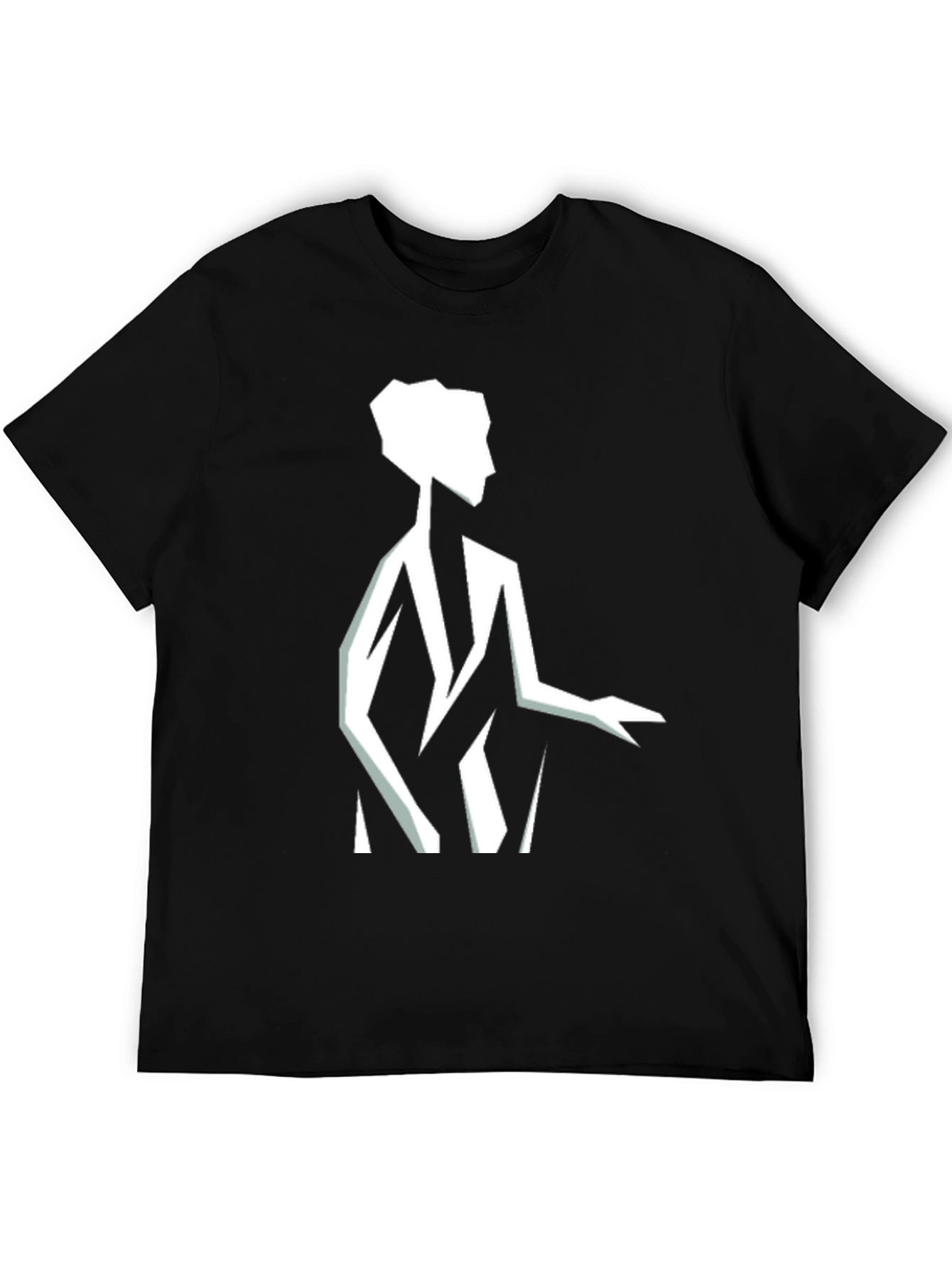 Geometric Silhouette Graphic Tee - Black
