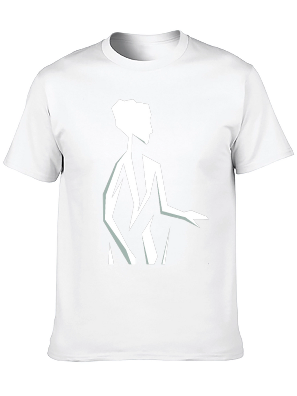 Geometric Silhouette Graphic Tee - Black