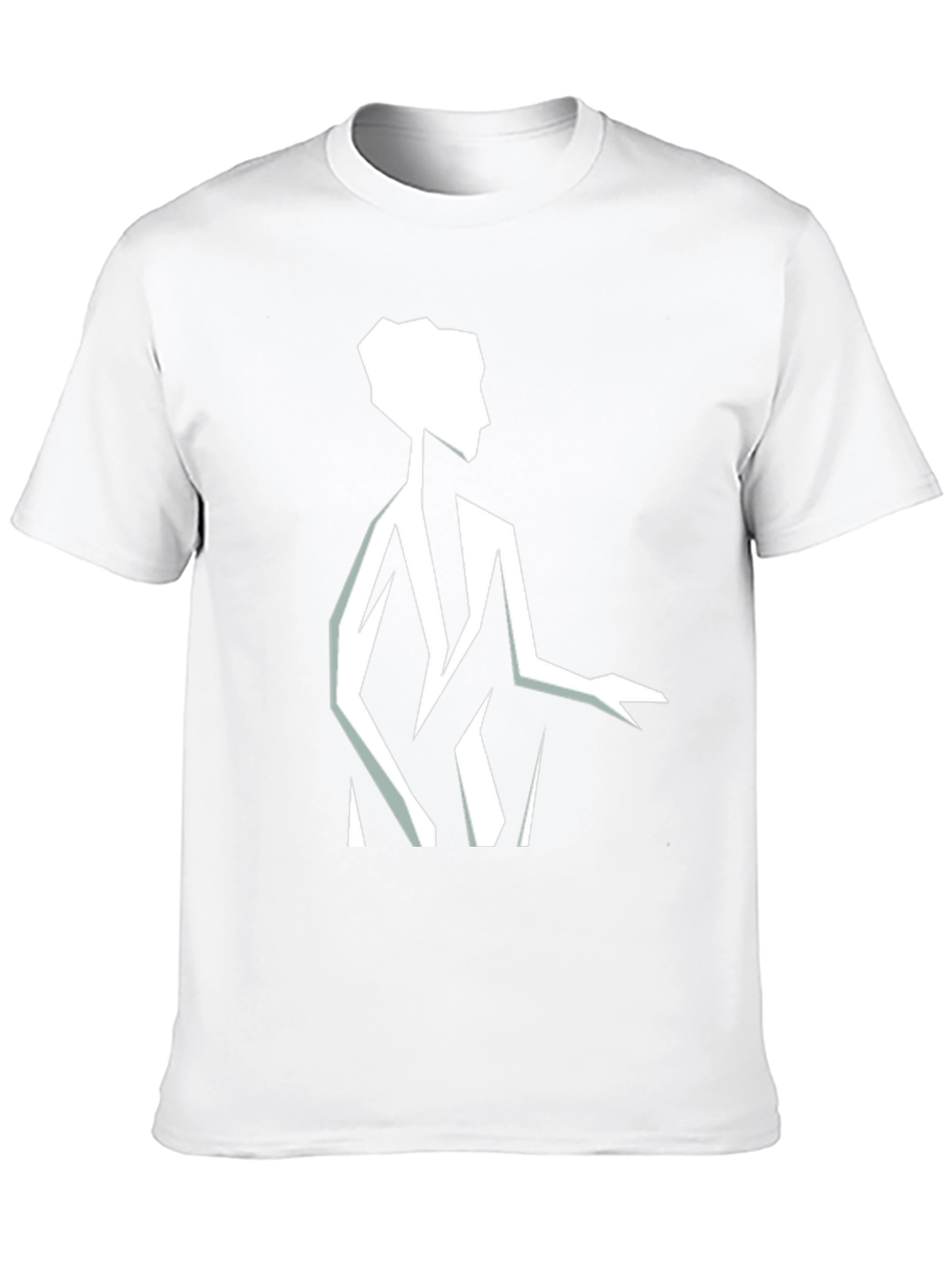 Geometric Silhouette Graphic Tee - Black