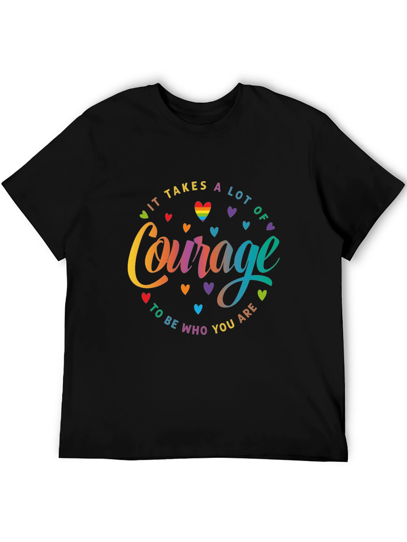 Courage Pride T-Shirt - It Takes A Lot of Courage LGBTQ Tee