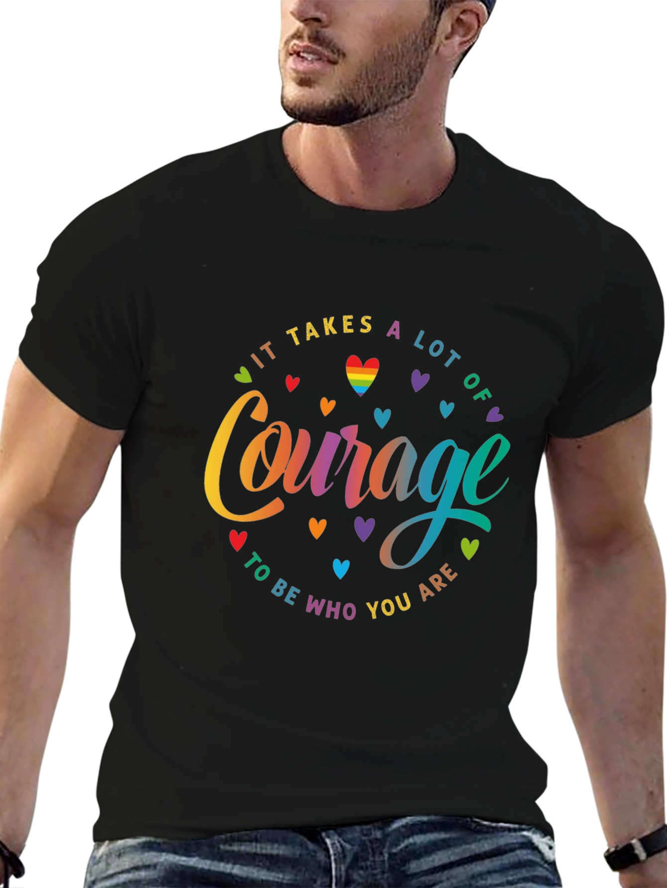 Courage Pride T-Shirt - It Takes A Lot of Courage LGBTQ Tee