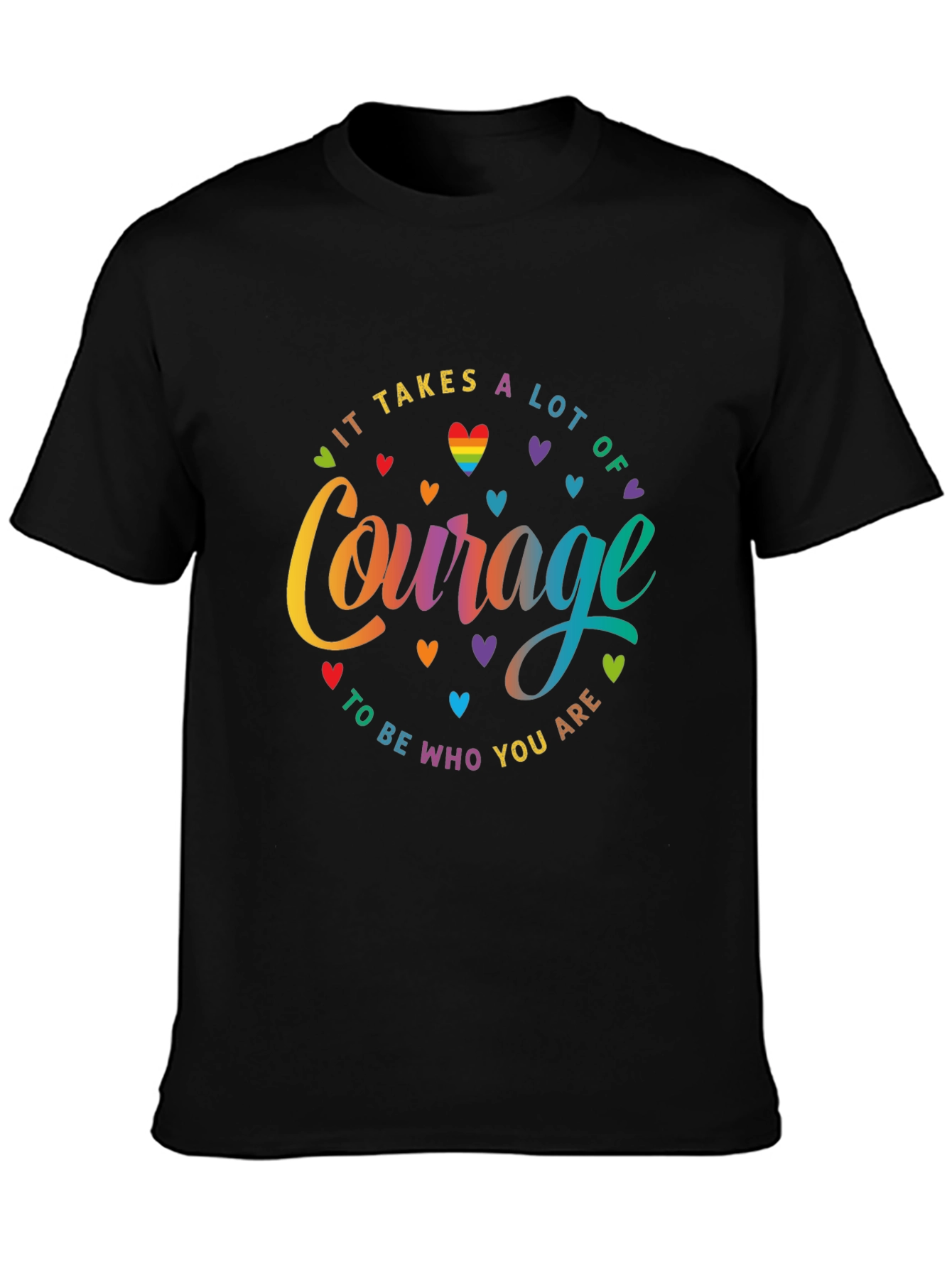 Courage Pride T-Shirt - It Takes A Lot of Courage LGBTQ Tee