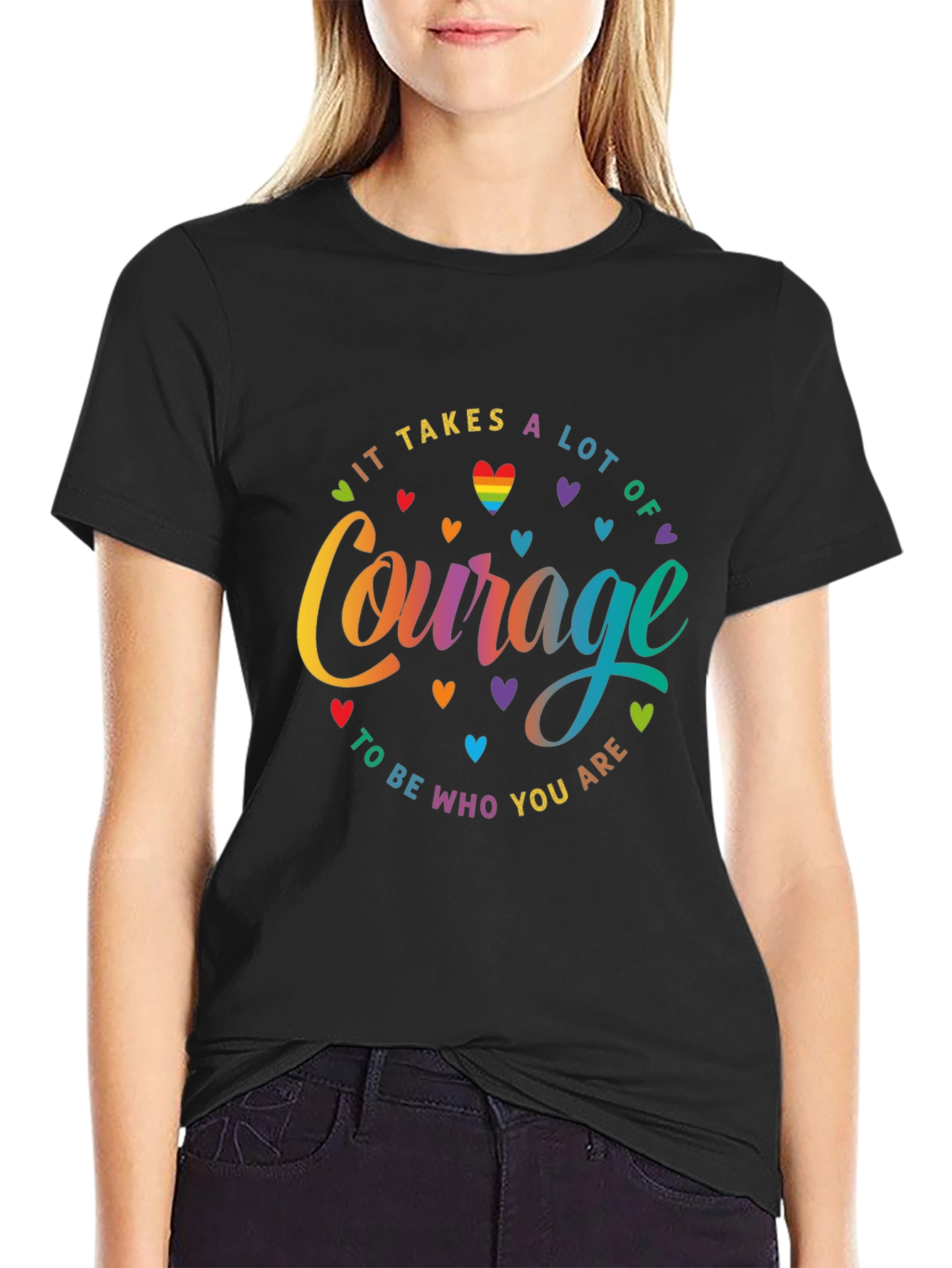 Courage Pride T-Shirt - It Takes A Lot of Courage LGBTQ Tee