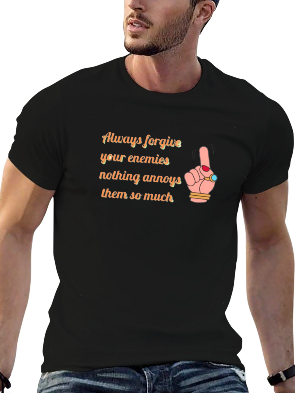 Forgive Enemies Black Graphic Tee