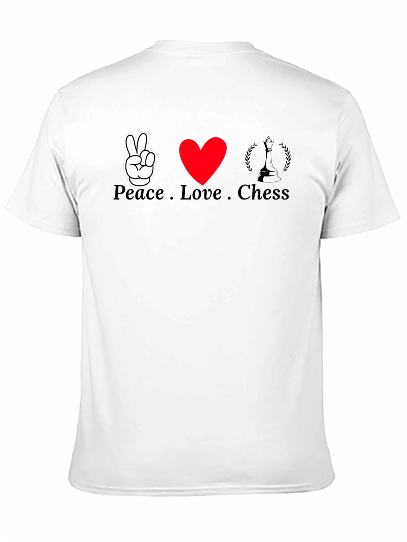 Peace Love Chess Graphic Tee - Black T-Shirt