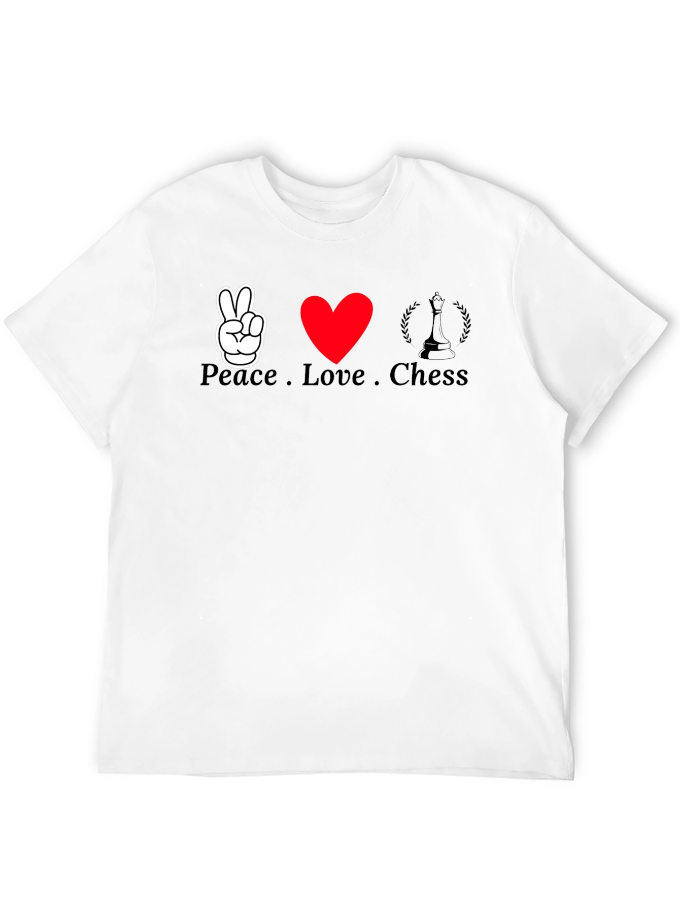 Peace Love Chess Graphic Tee - Black T-Shirt