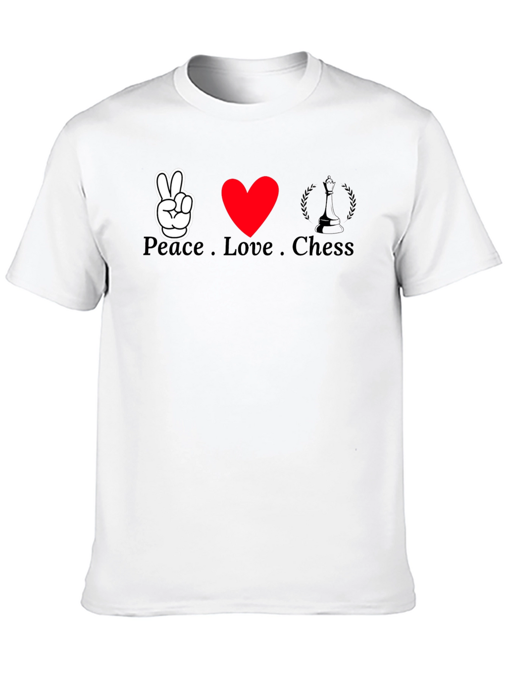 Peace Love Chess Graphic Tee - Black T-Shirt