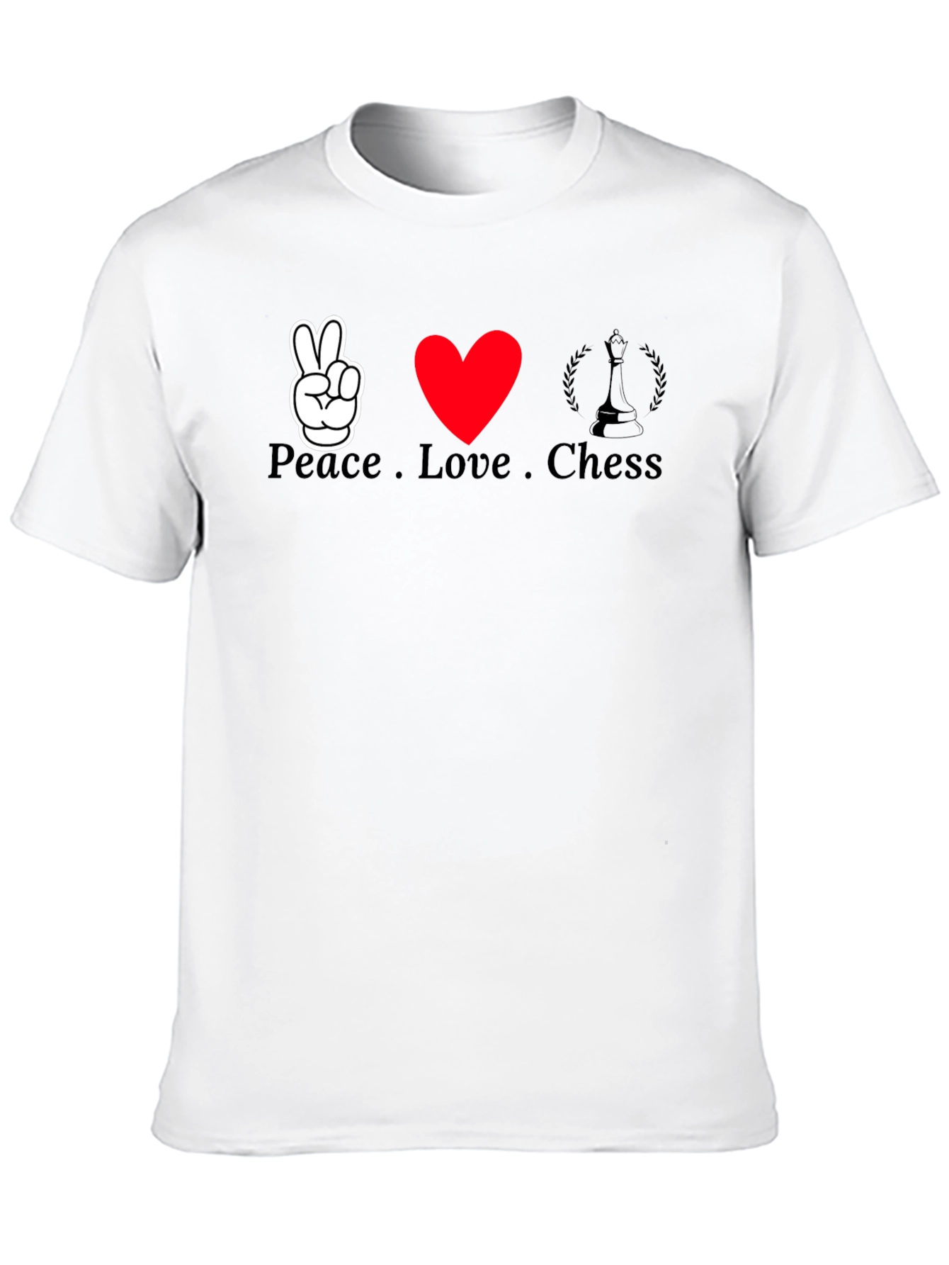 Peace Love Chess Graphic Tee - Black T-Shirt
