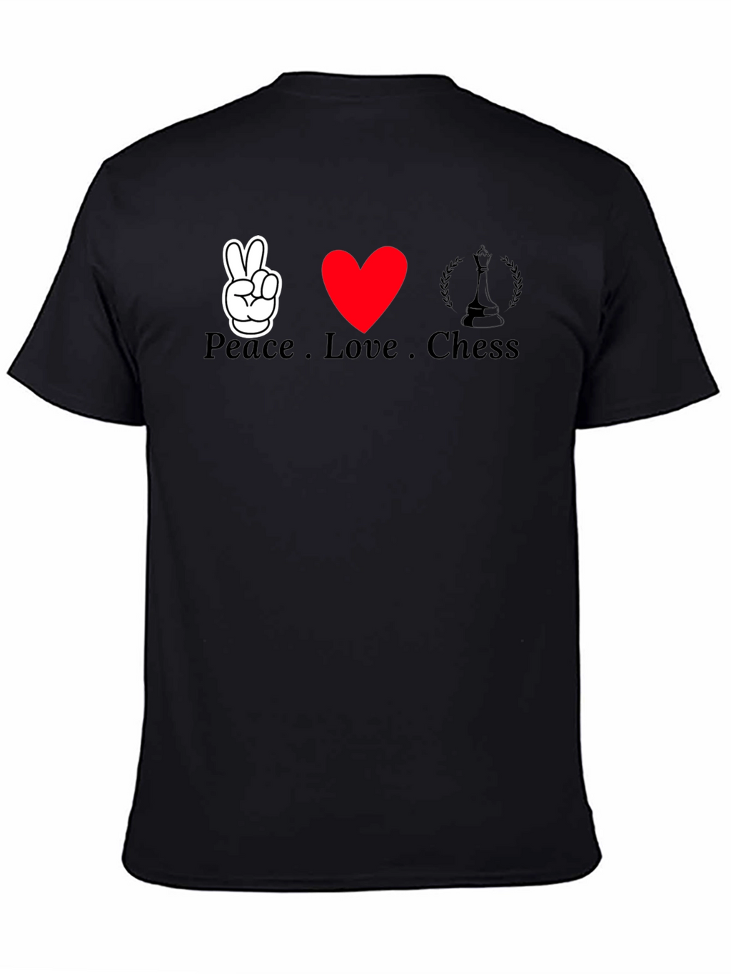 Peace Love Chess Graphic Tee - Black T-Shirt