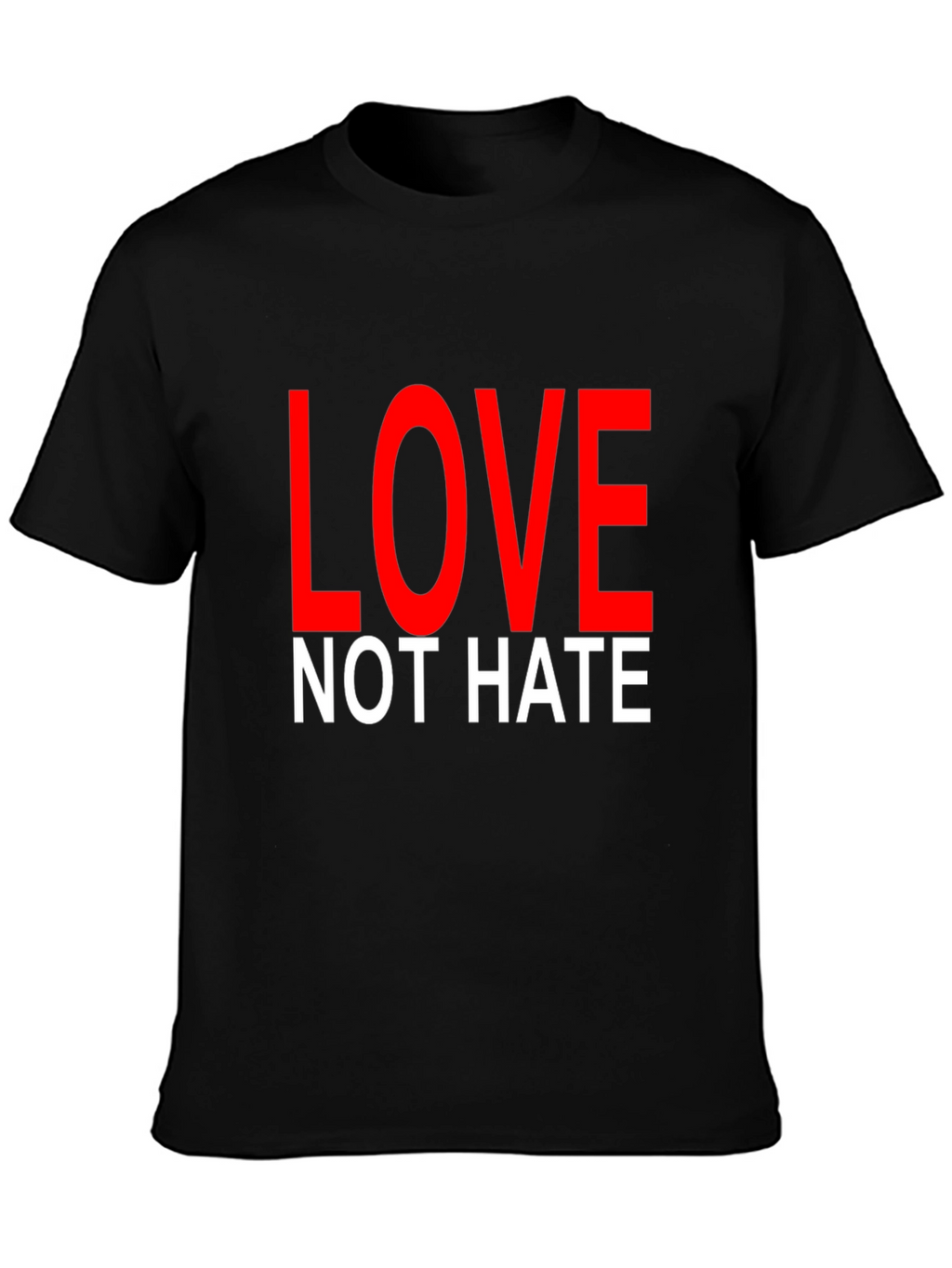 Love Not Hate T-Shirt Black Short Sleeve