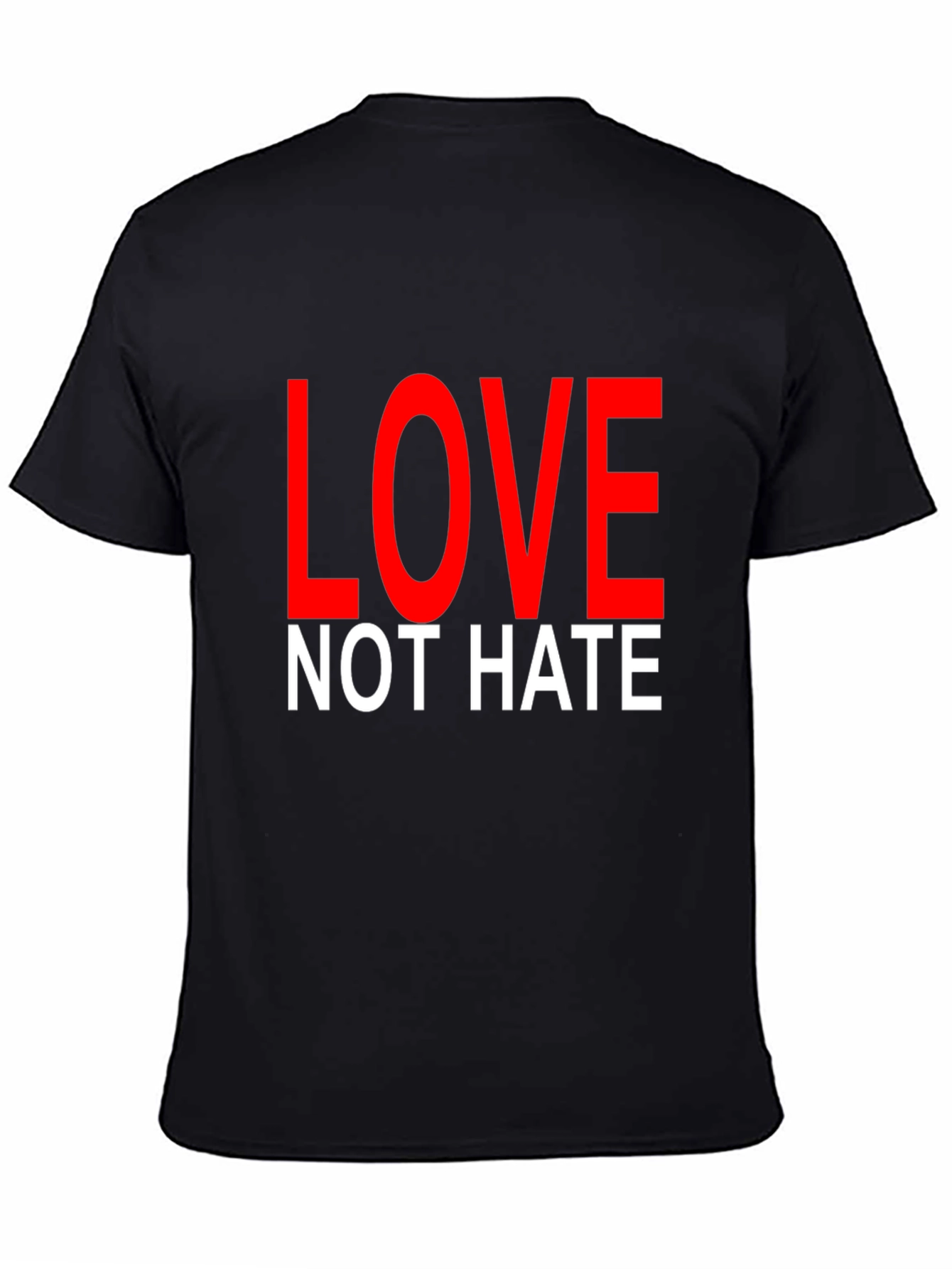 Love Not Hate T-Shirt Black Short Sleeve