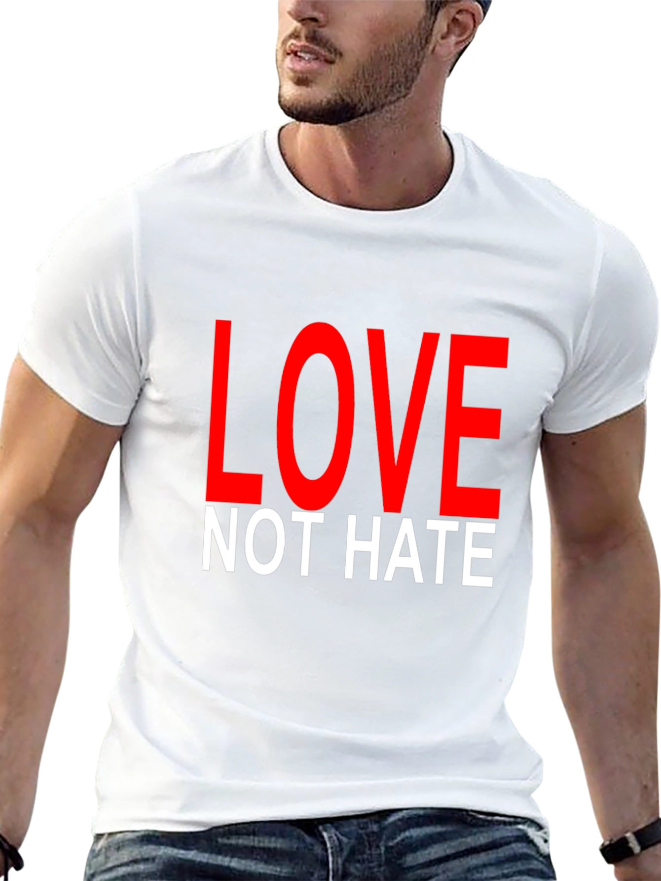 Love Not Hate T-Shirt Black Short Sleeve