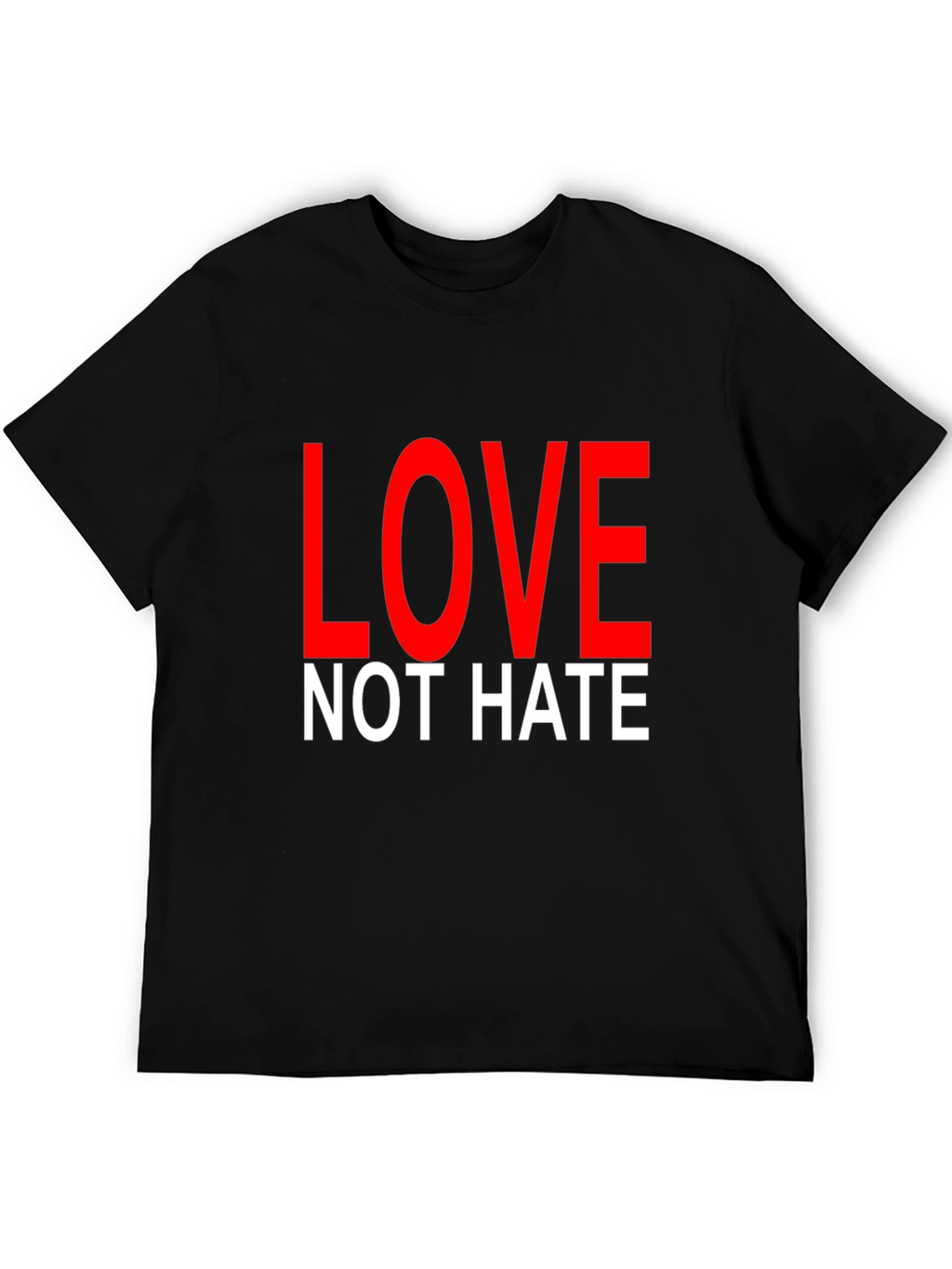 Love Not Hate T-Shirt Black Short Sleeve