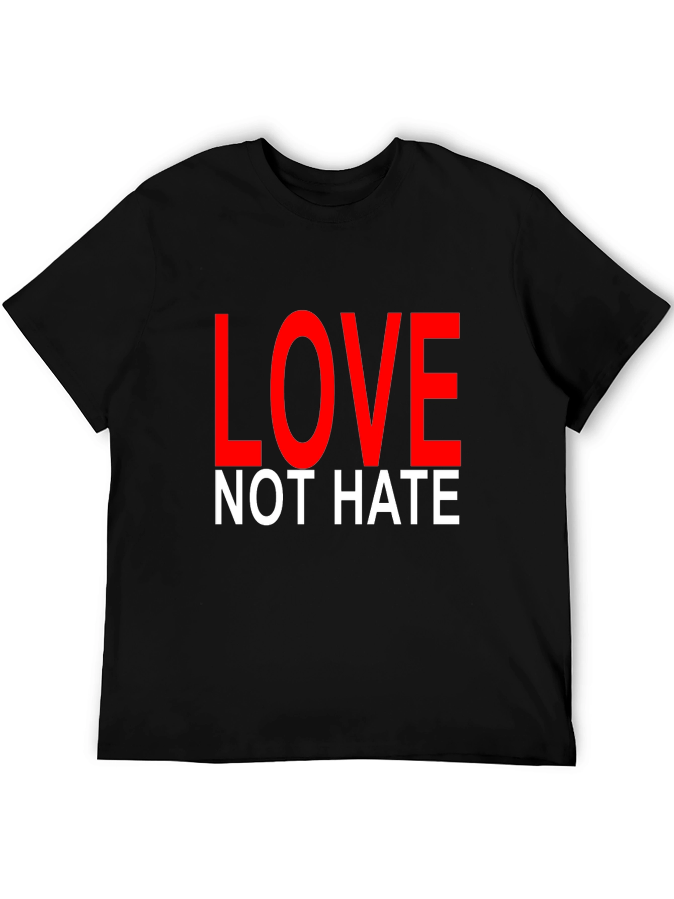 Love Not Hate T-Shirt Black Short Sleeve