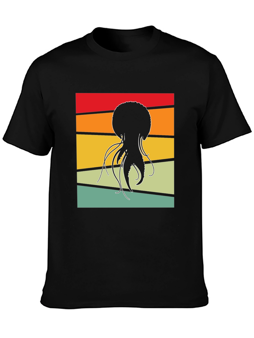 Retro Jellyfish Graphic Tee - Black