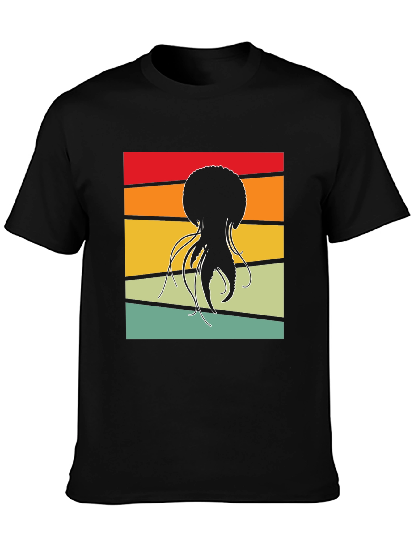 Retro Jellyfish Graphic Tee - Black