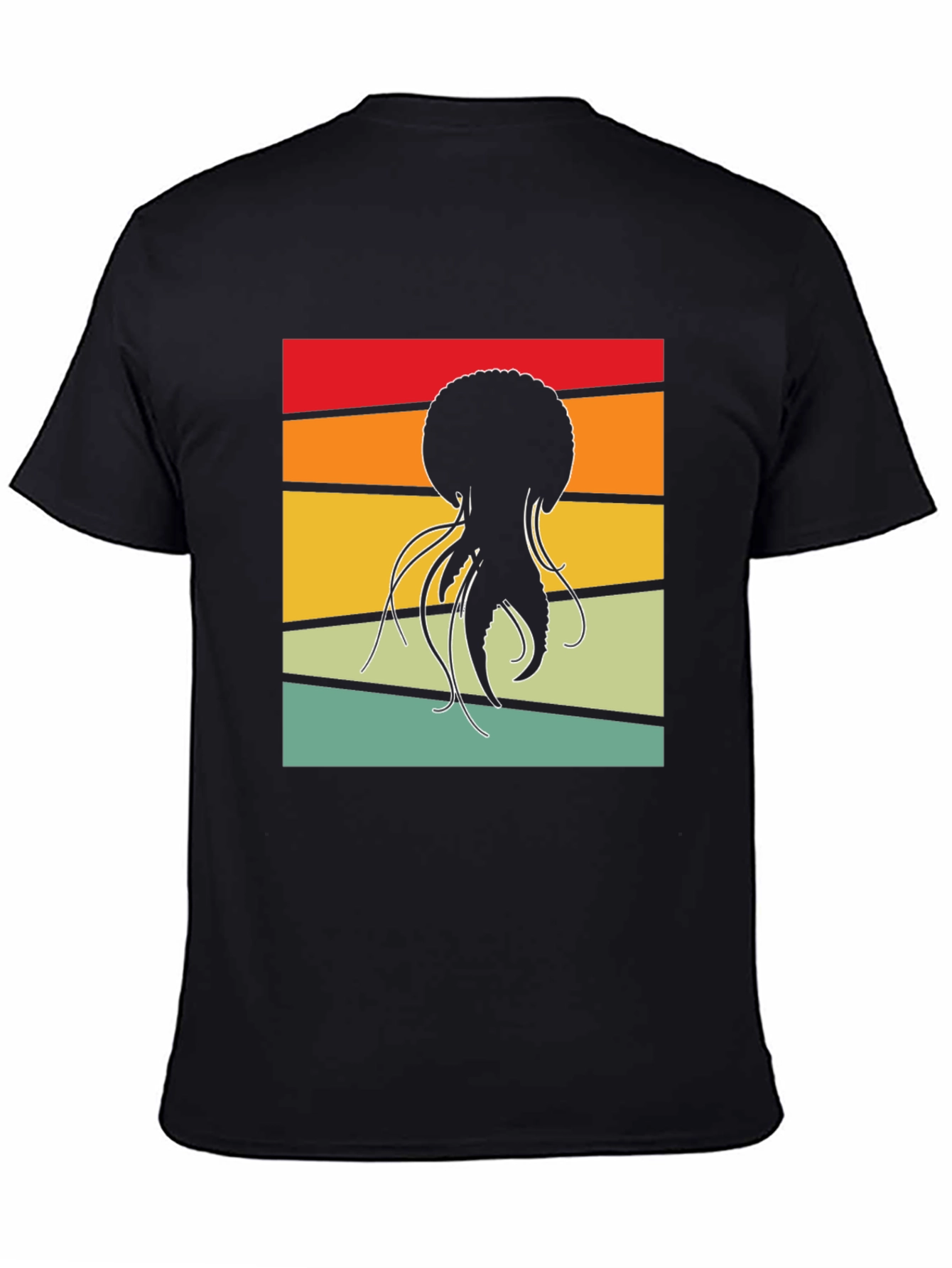 Retro Jellyfish Graphic Tee - Black