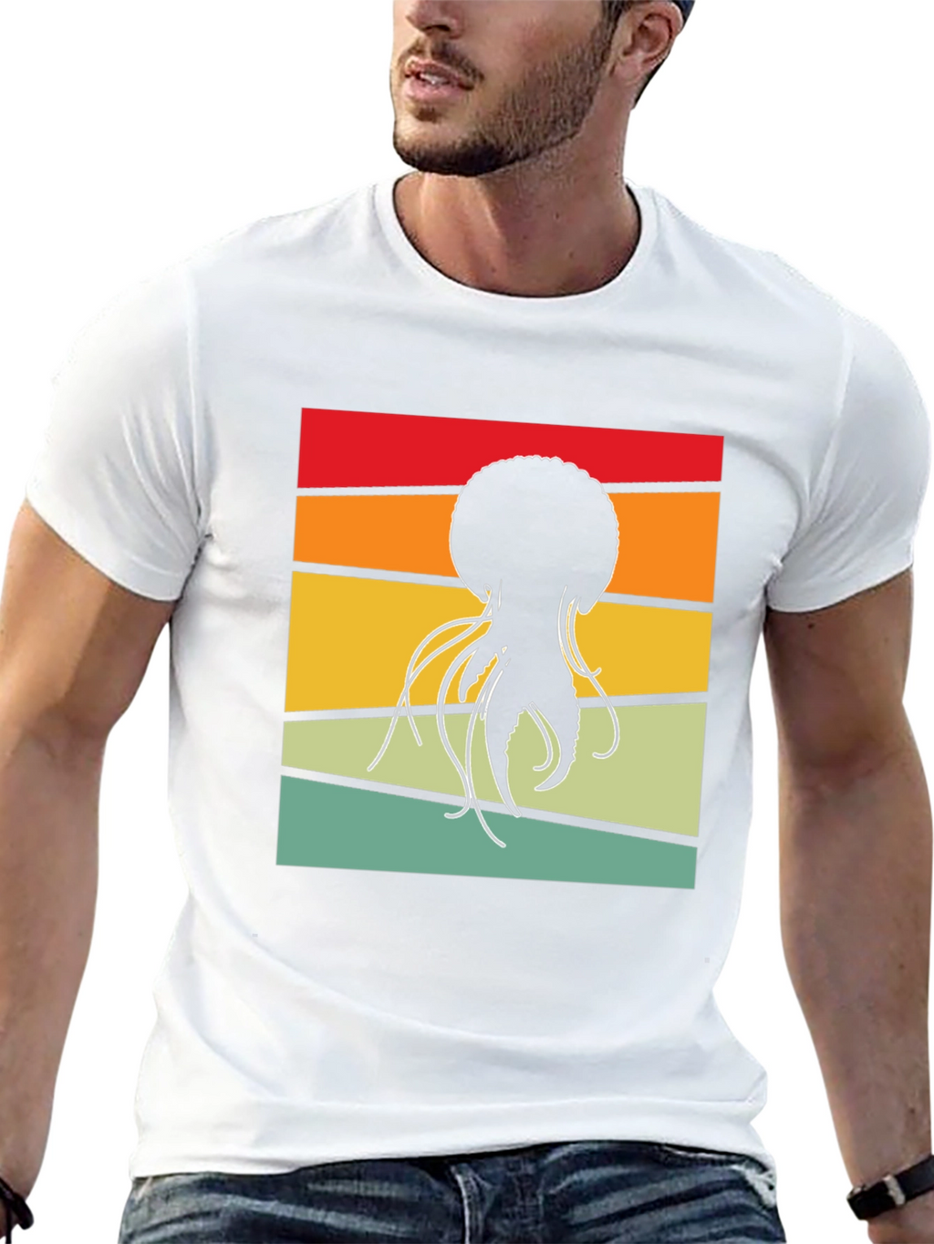 Retro Jellyfish Graphic Tee - Black