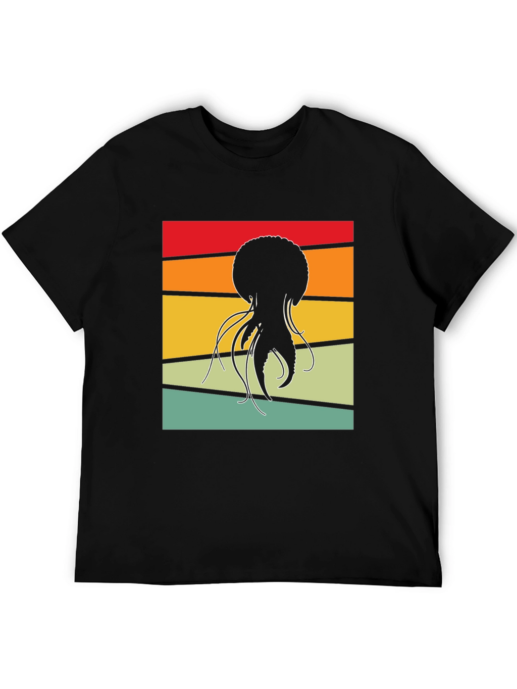Retro Jellyfish Graphic Tee - Black