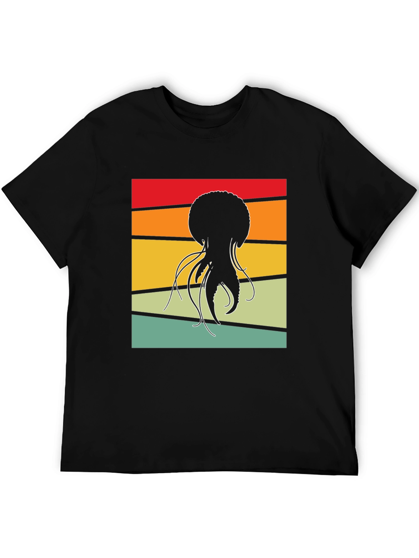 Retro Jellyfish Graphic Tee - Black