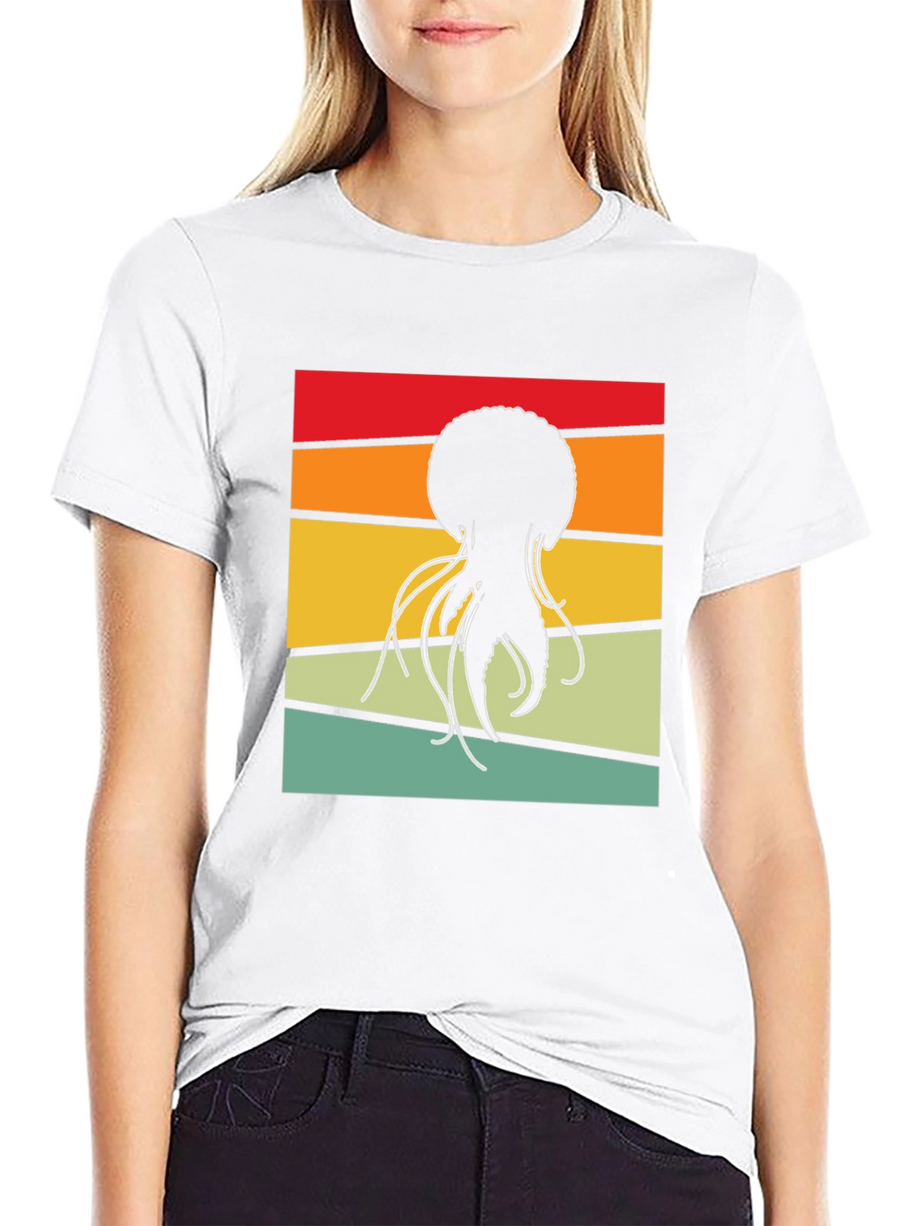 Retro Jellyfish Graphic Tee - Black