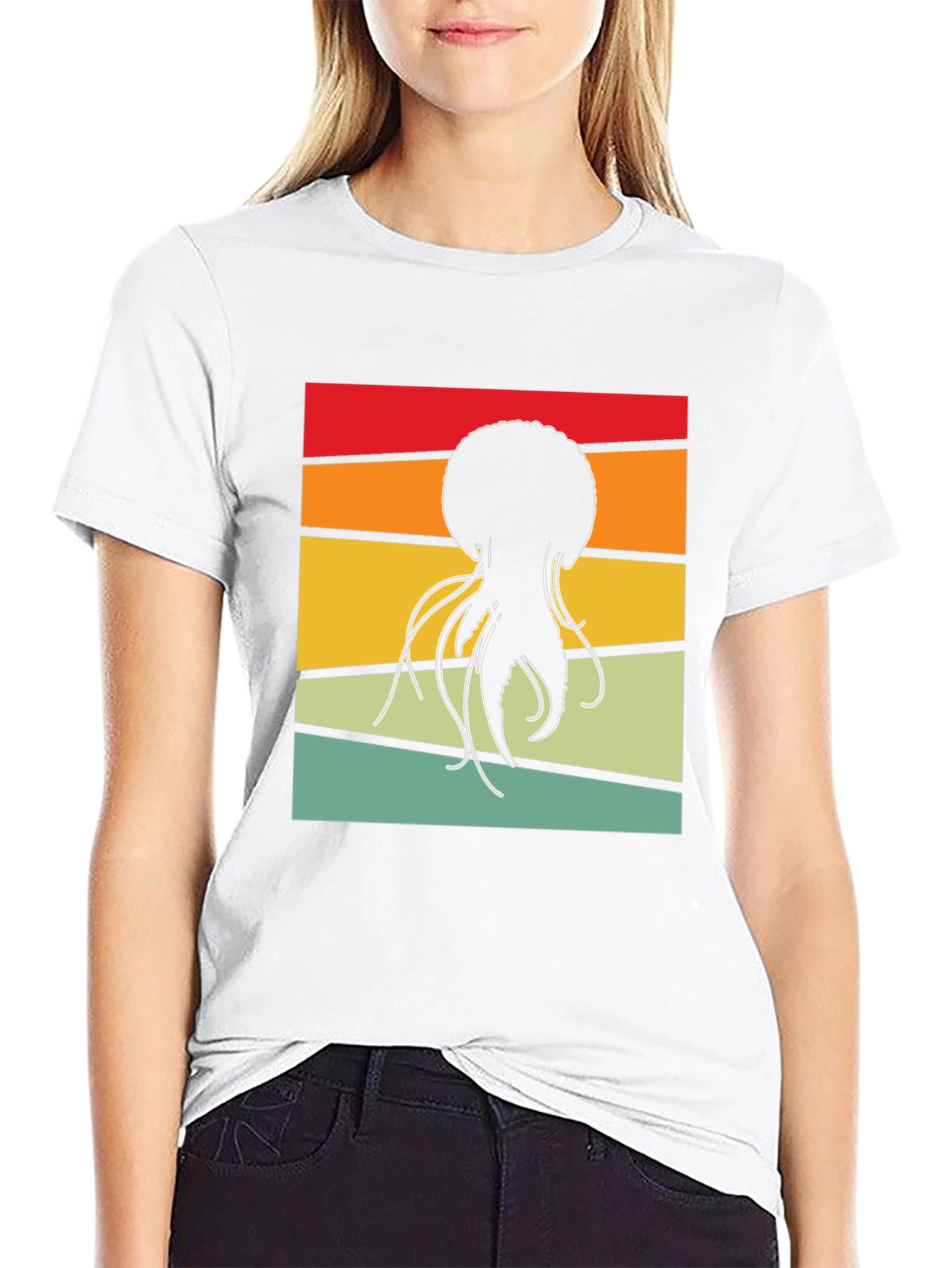 Retro Jellyfish Graphic Tee - Black