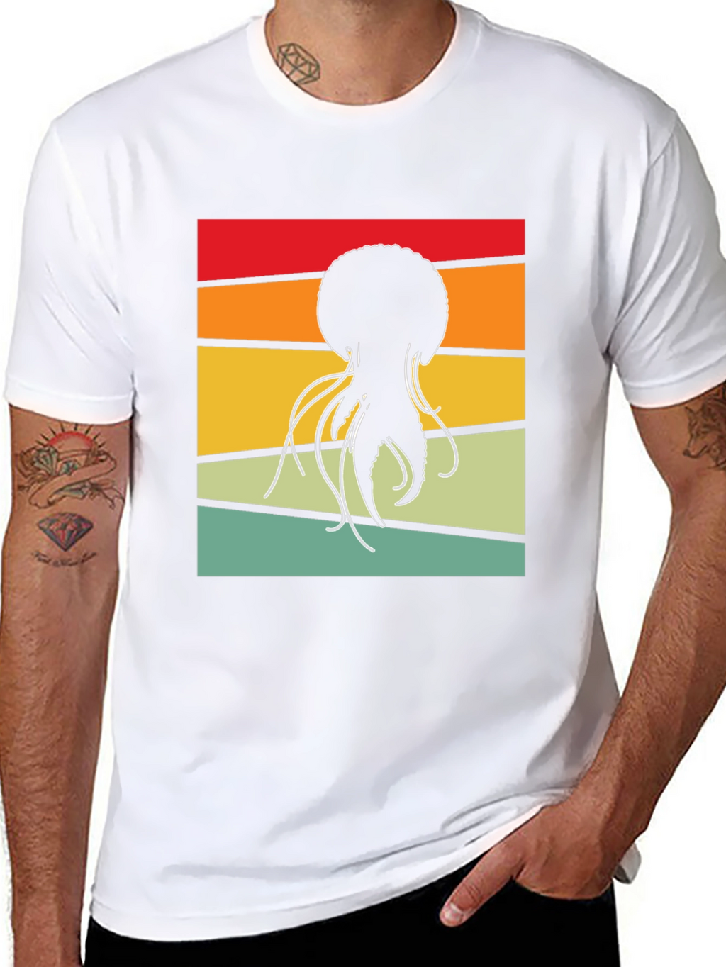Retro Jellyfish Graphic Tee - Black