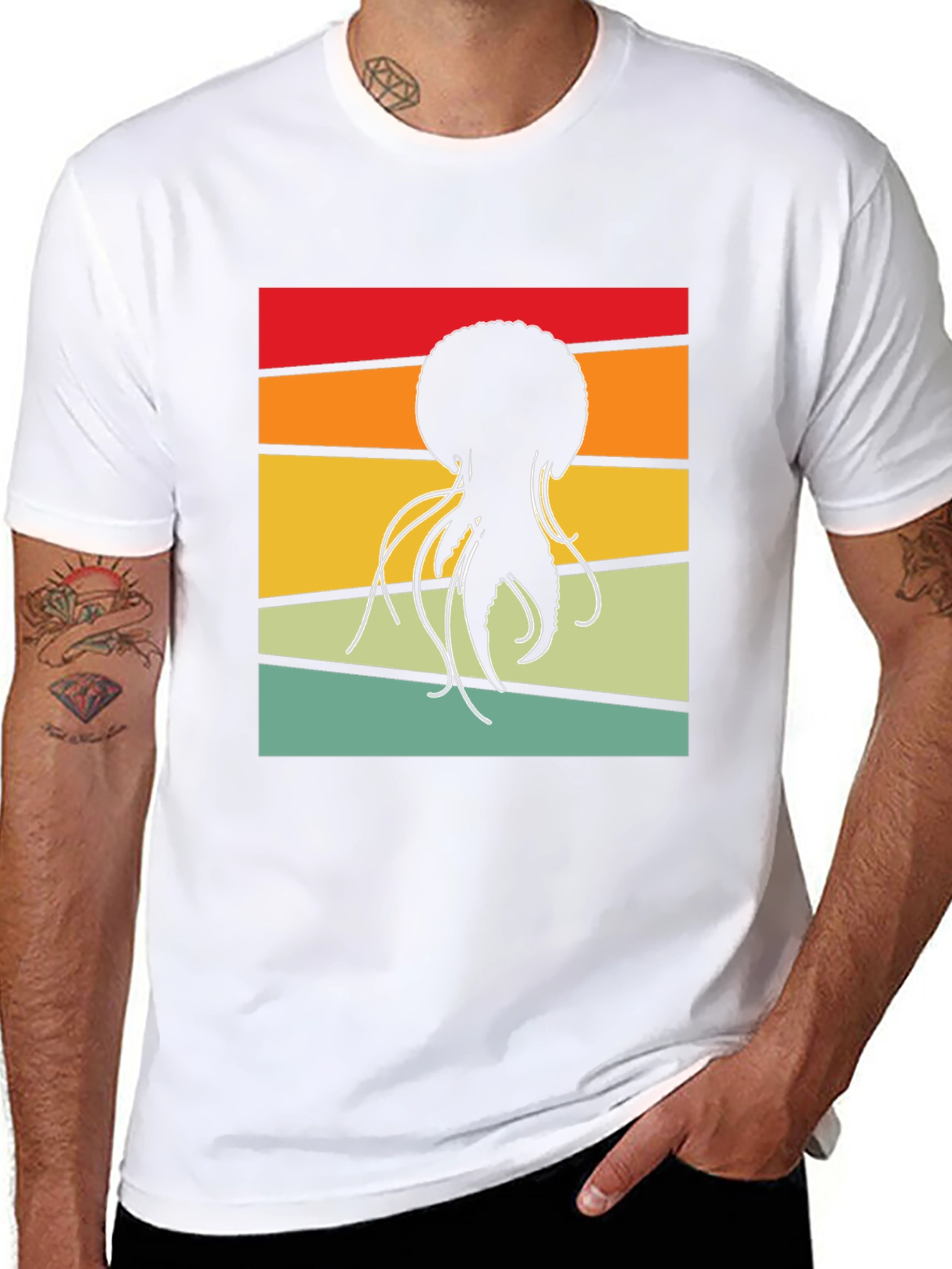 Retro Jellyfish Graphic Tee - Black