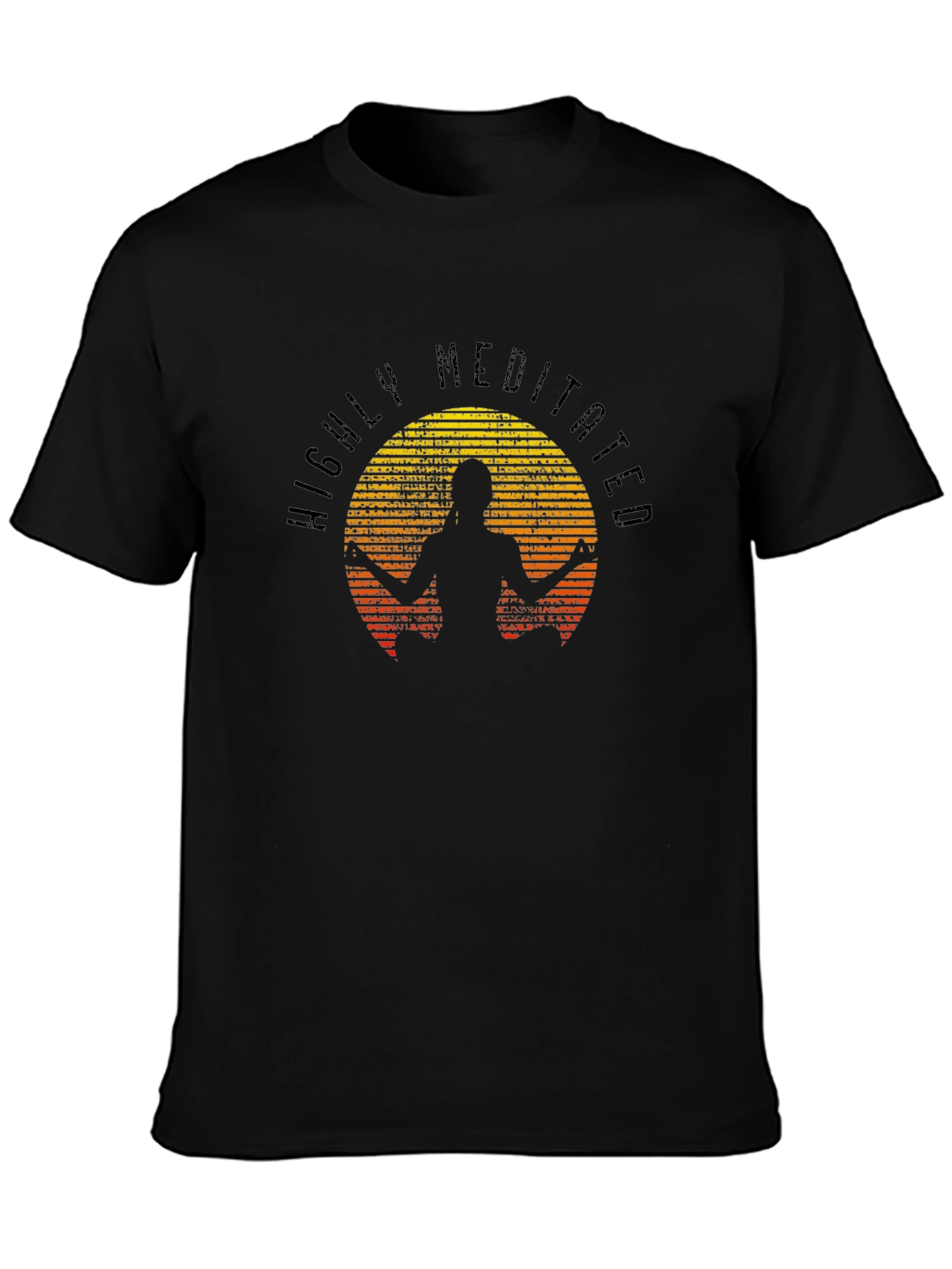 Highly Meditated Black Graphic T-Shirt