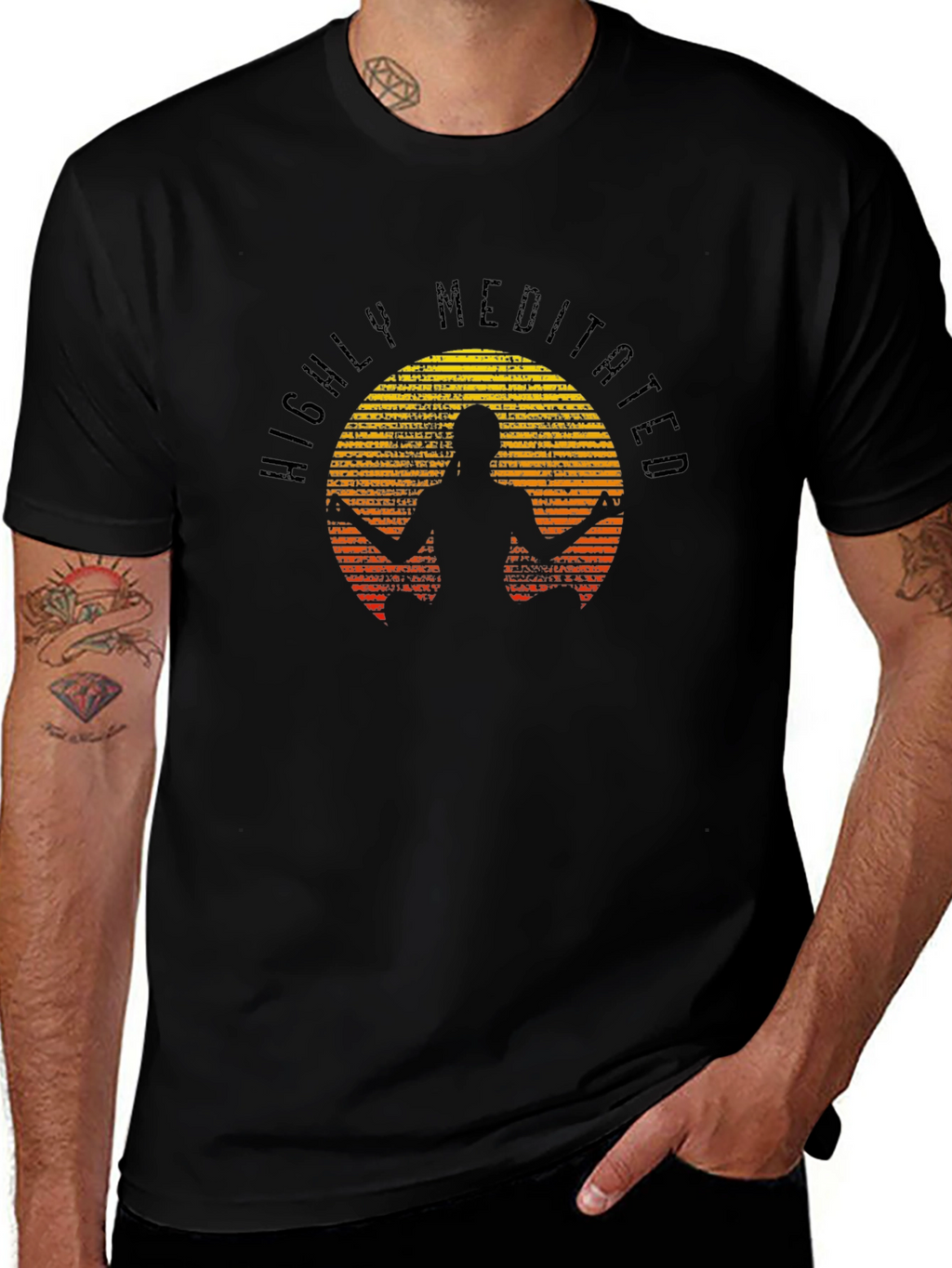 Highly Meditated Black Graphic T-Shirt