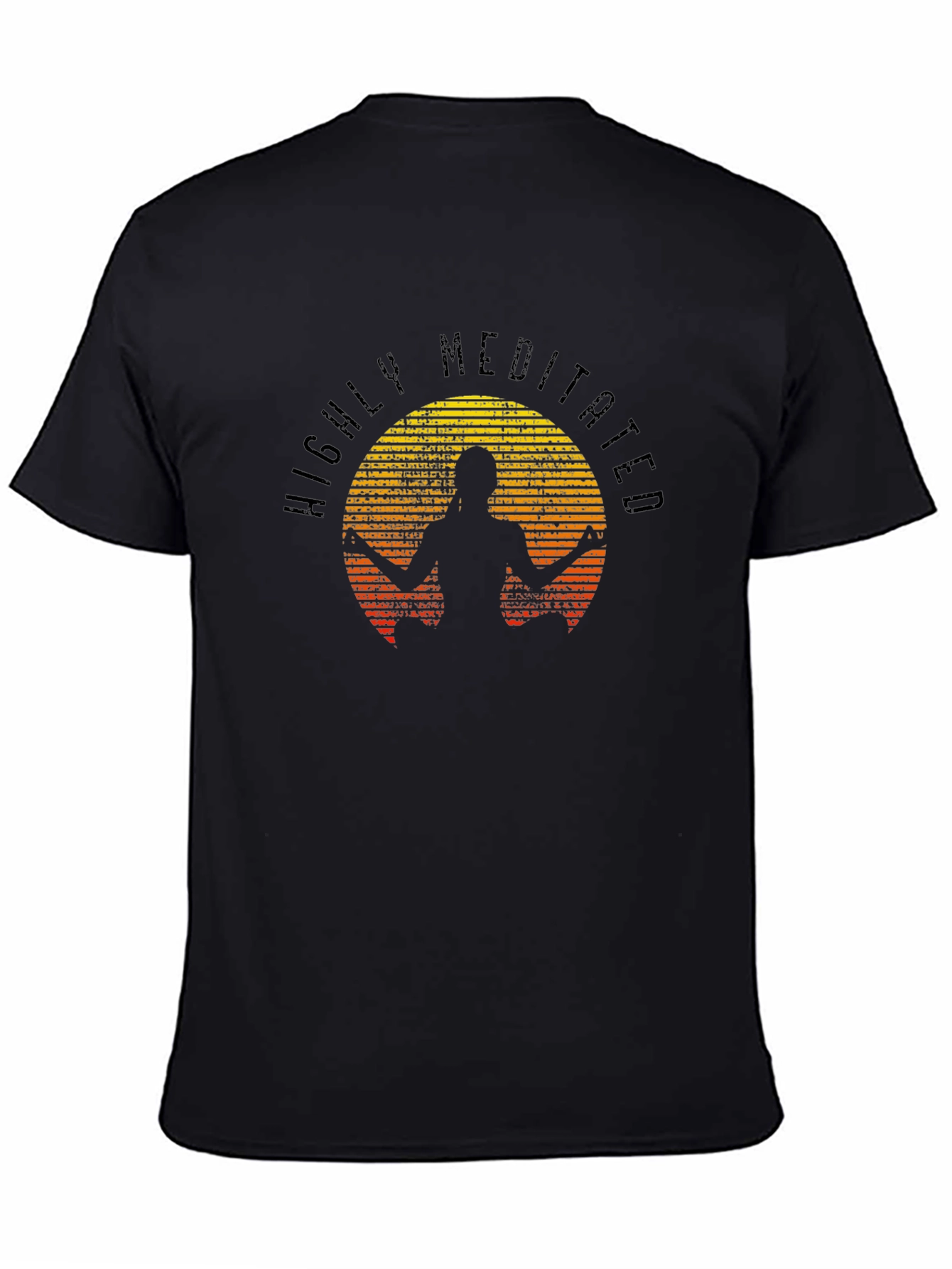 Highly Meditated Black Graphic T-Shirt